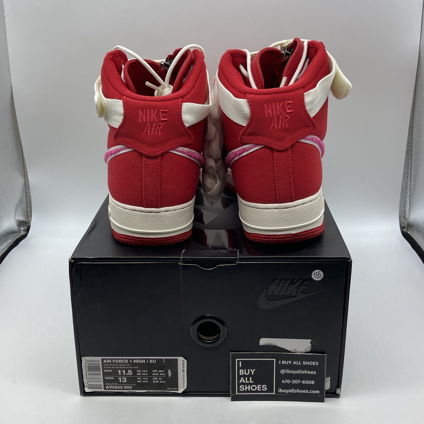 Size 11.5 - Emotionally Unavailable x Nike Air Force 1 High Heart (AV5840-600)
