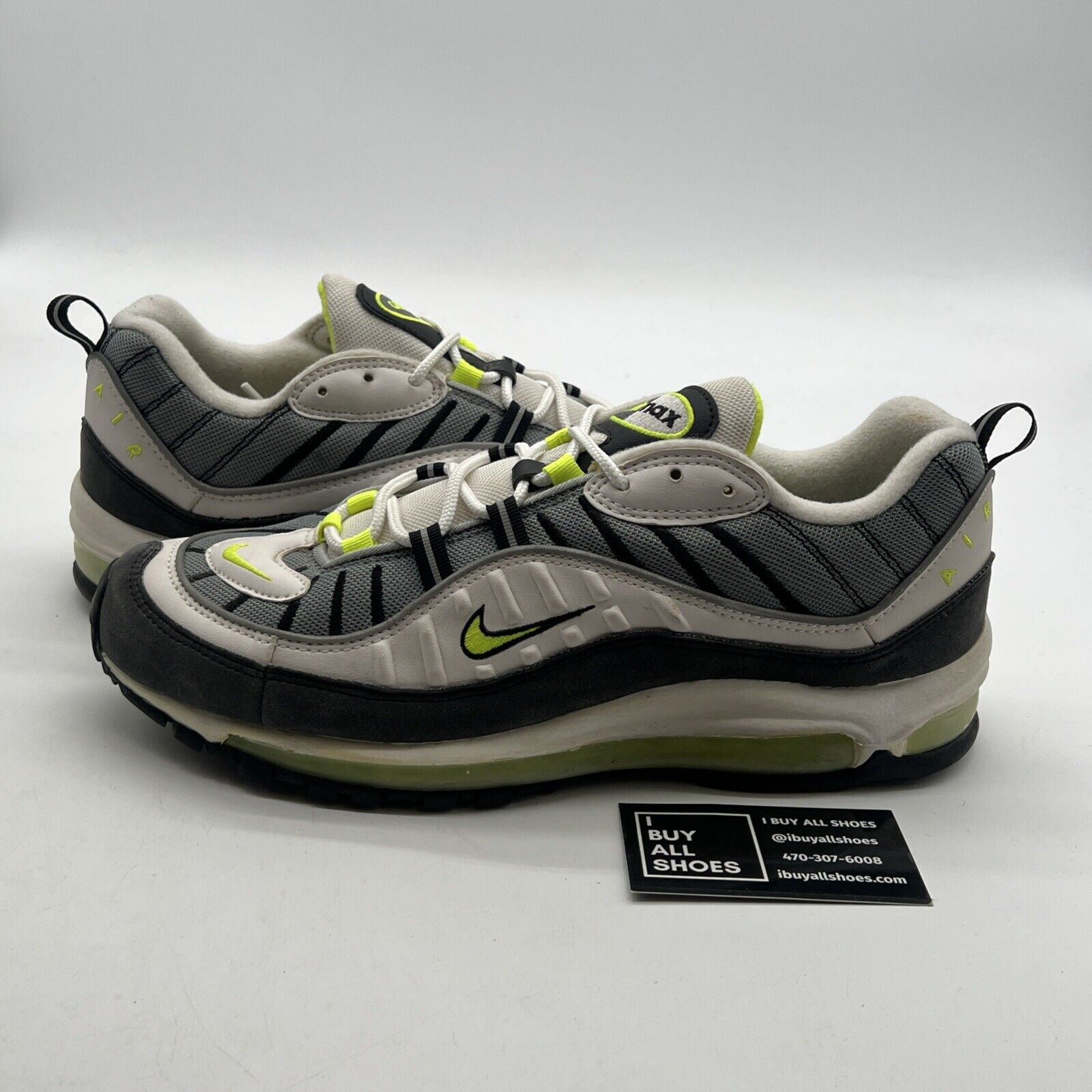 Size 11 - Nike Air Max 98 Cool Grey Volt (640744-002)