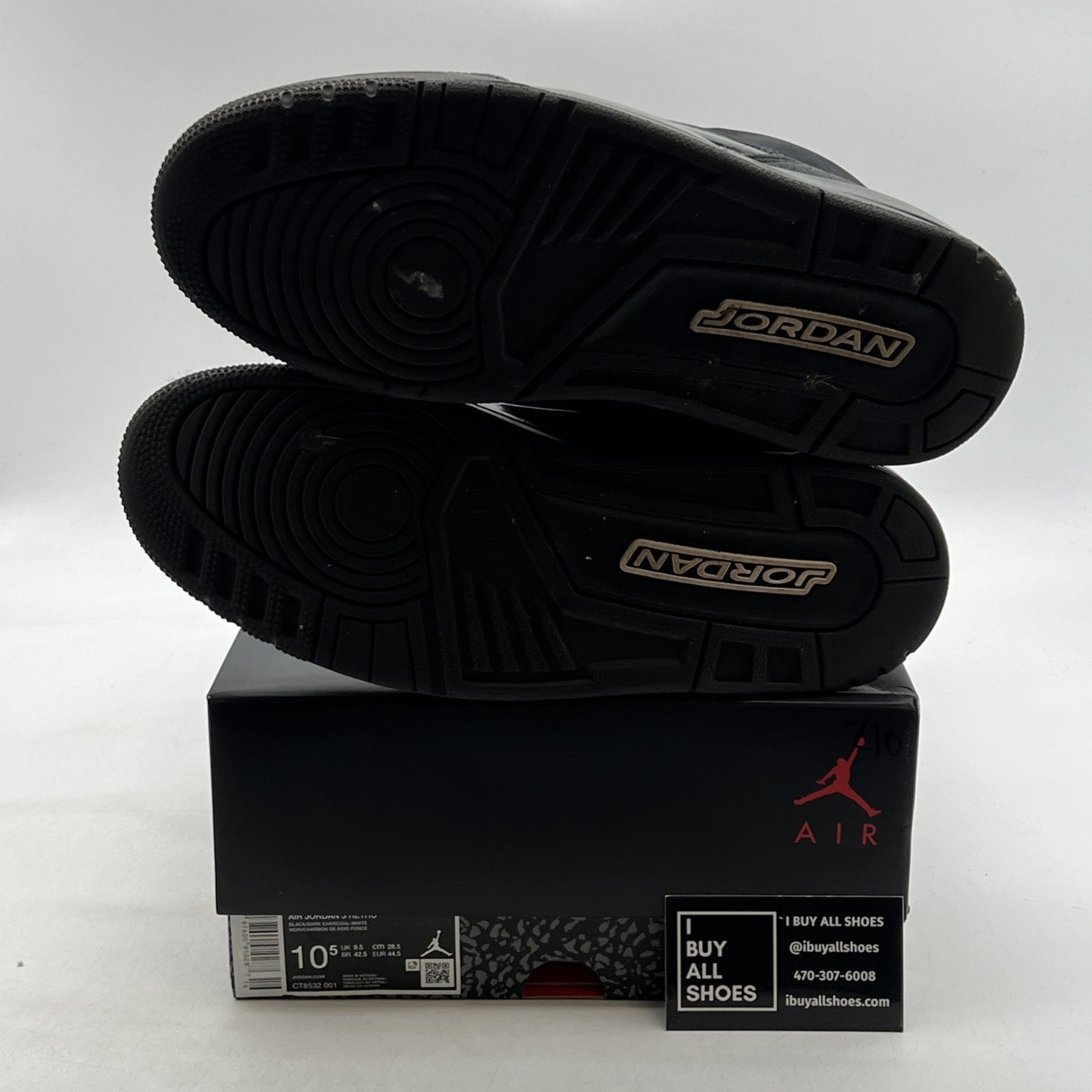 Size 10.5 - Air Jordan 3 Retro 2025 Black Cat (CT8532-001)