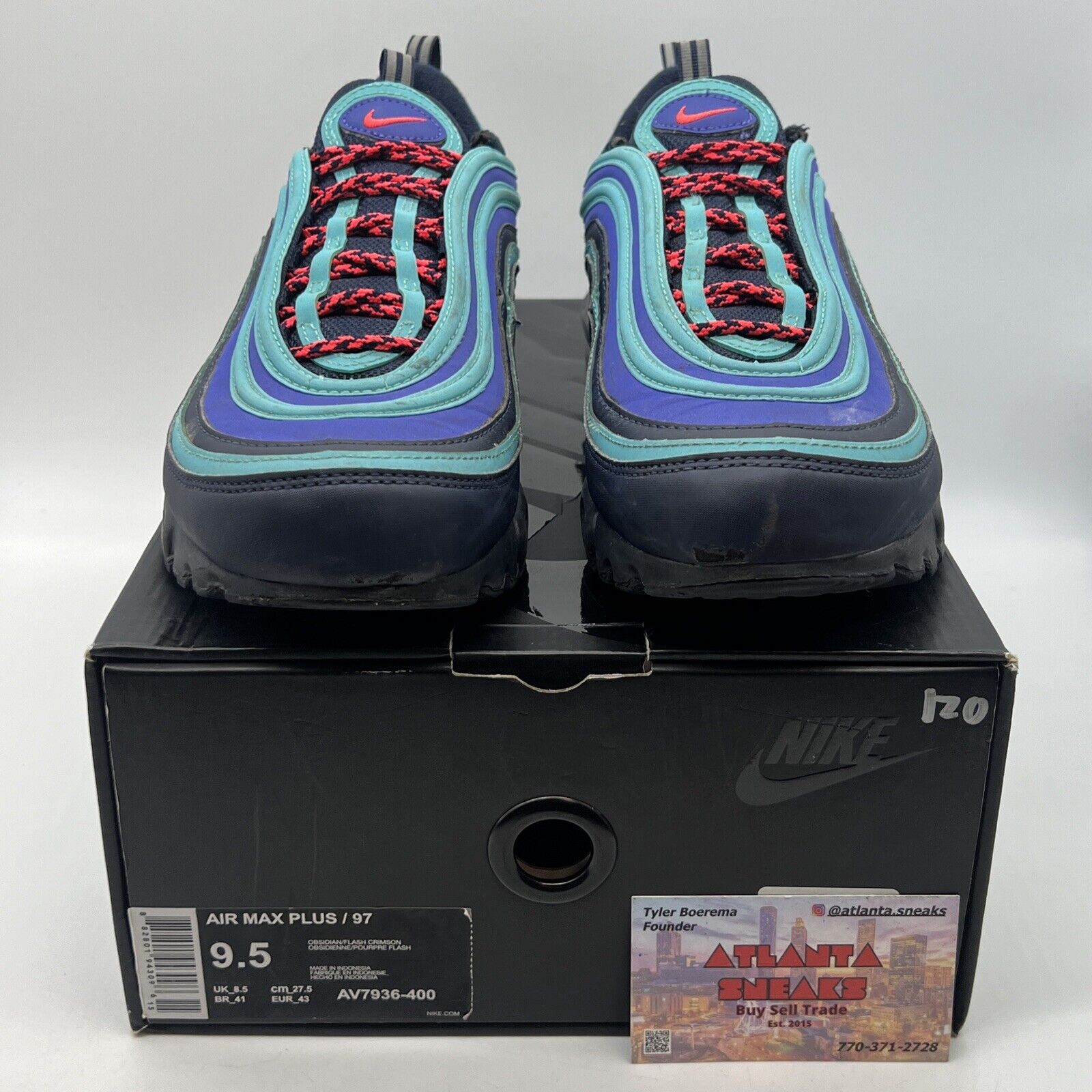 Size 9.5 - Nike Air Max Plus/97 Discover Your Air Aqua Navy (AV7936-400)