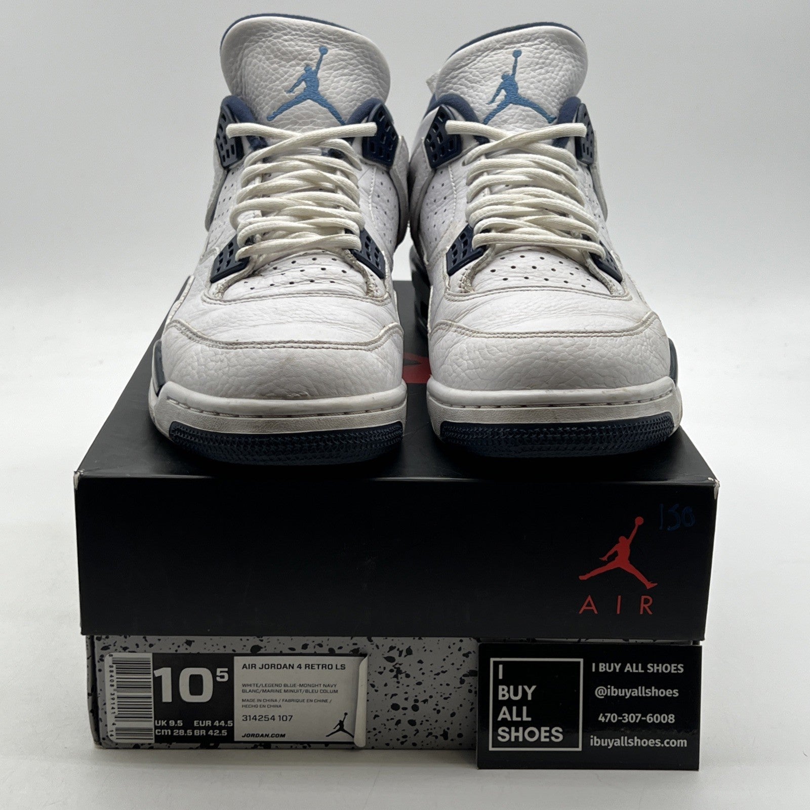 Size 10.5 - Air Jordan 4 Retro LS Columbia (314254-107)