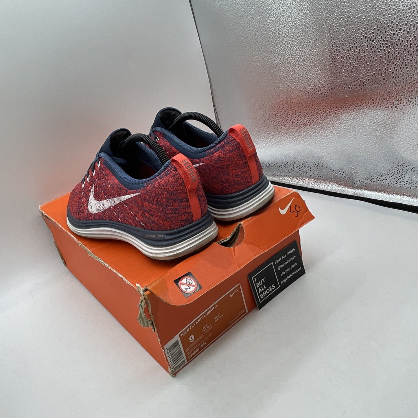 Size 9 - Nike Flyknit Lunar 1+ Red (554887-461)