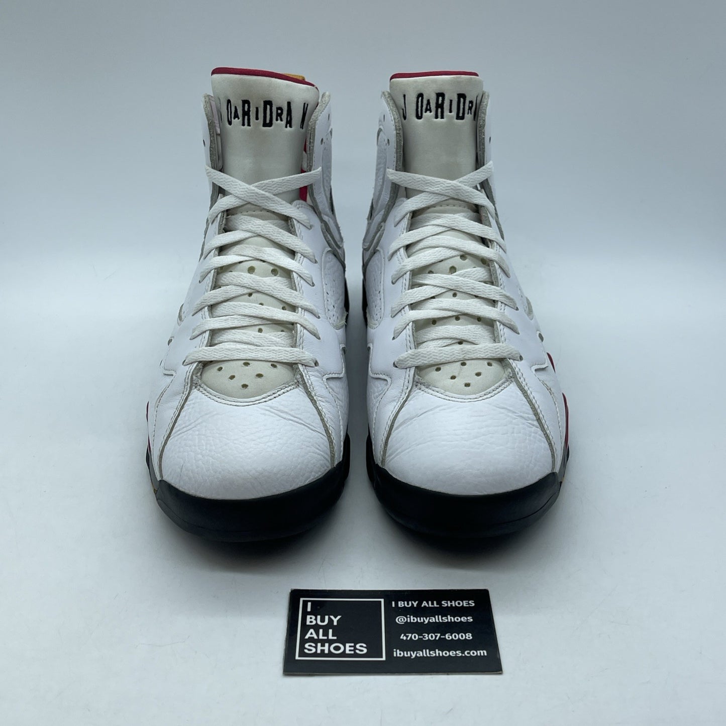 Size 10 - Jordan 7 Cardinal 2022 White Red Black Yellow Leather (CU9307-106)