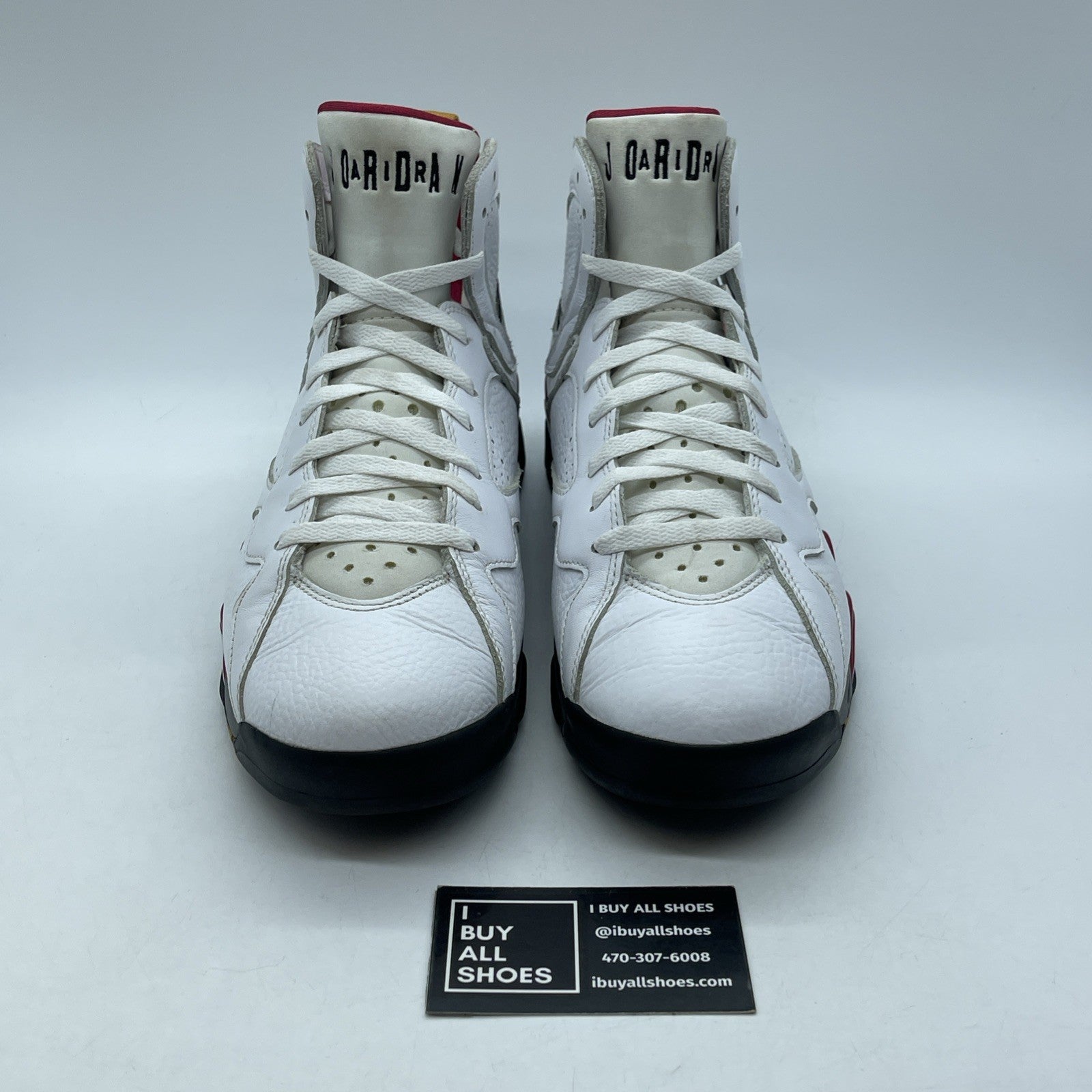 Size 10 - Jordan 7 Cardinal 2022 White Red Black Yellow Leather (CU9307-106)