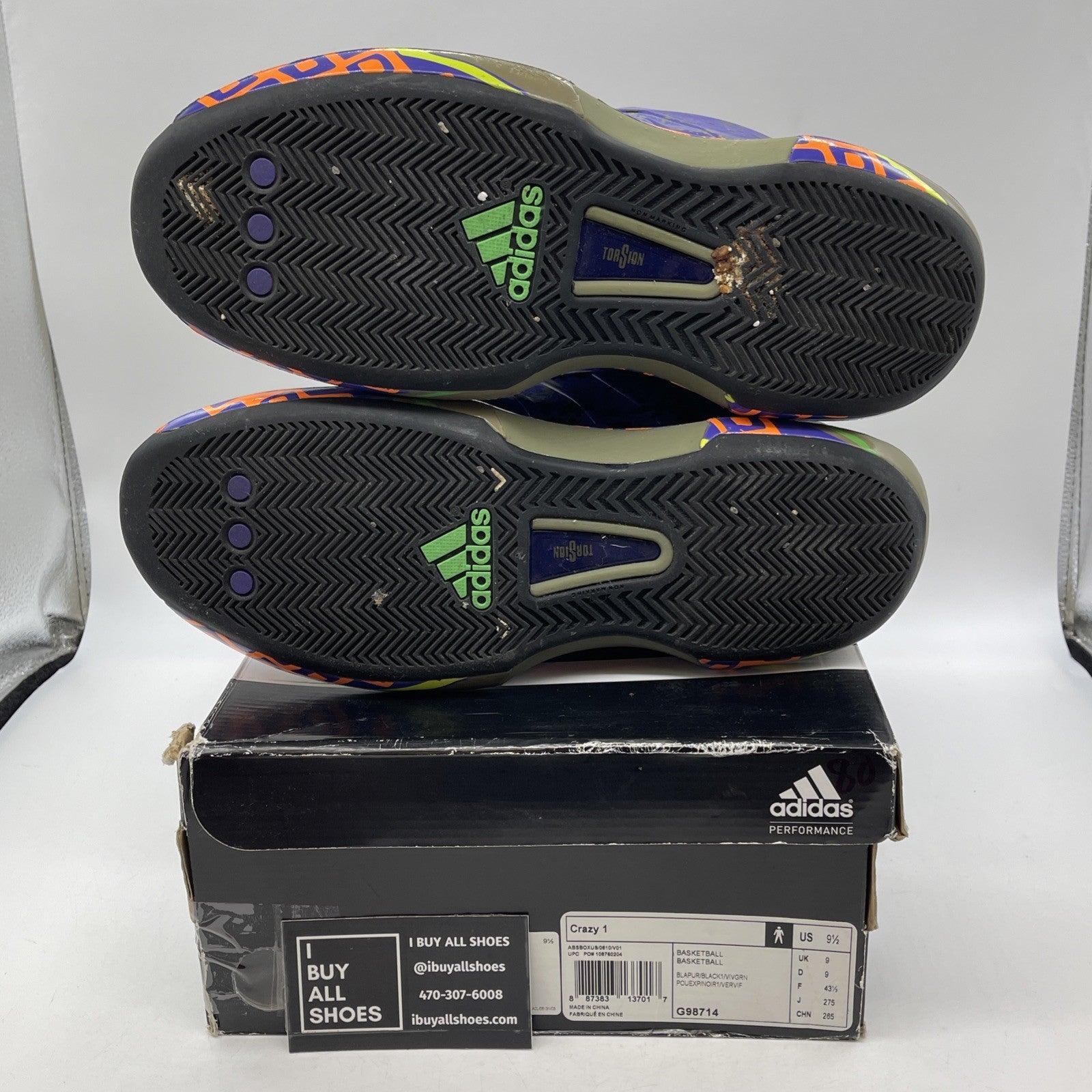 Size 9.5 - ADIDAS Crazy  1 KOBE BRYANT PE Purple All Star Game ASG (G9871)