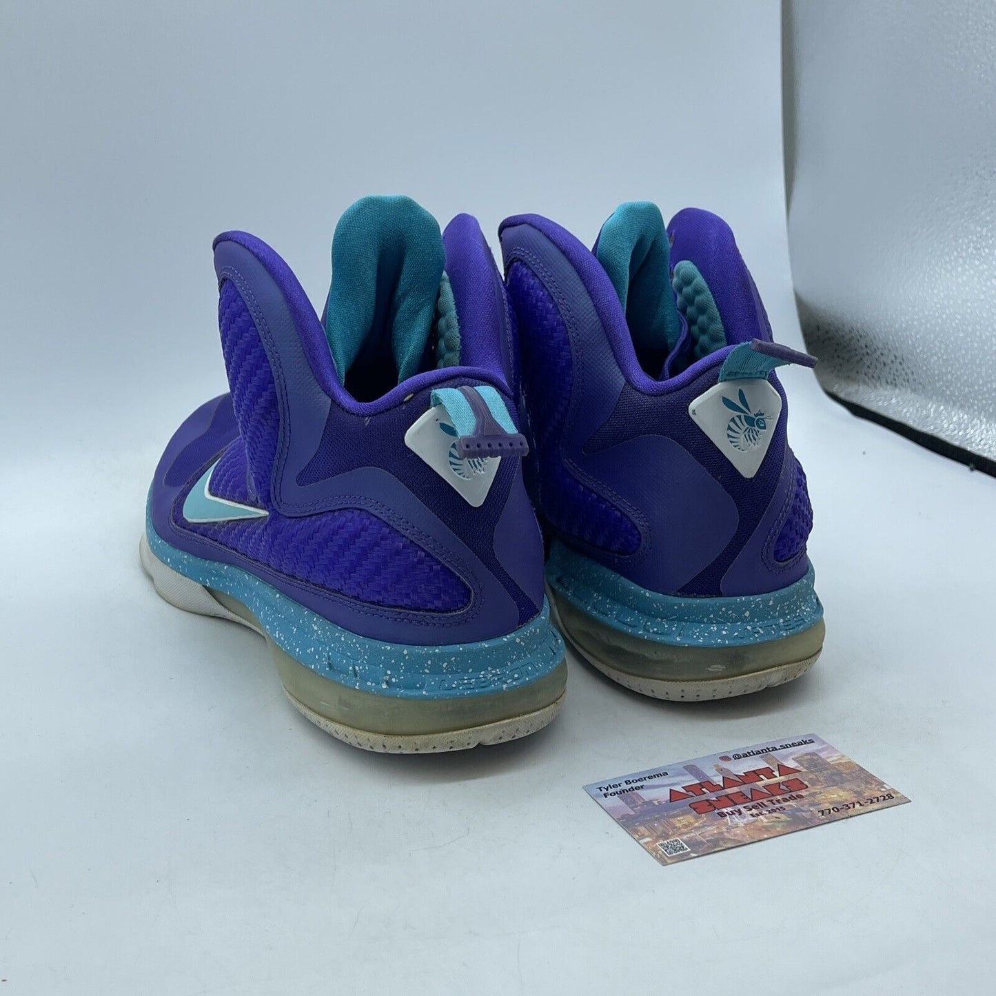 Size 10.5 - Nike LeBron 9 Summit Lake Hornets Purple Suede Leather (469764-500)