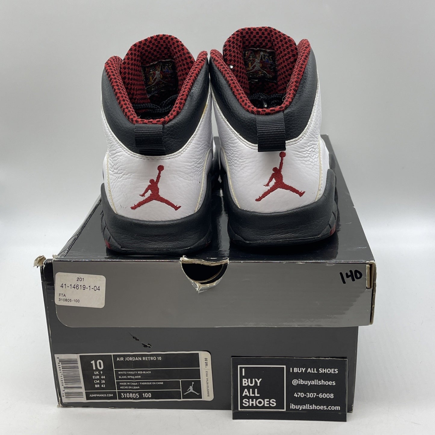 Size 10 - Air Jordan 10 Retro 2012 Chicago White Black Red Leather (310805-100)