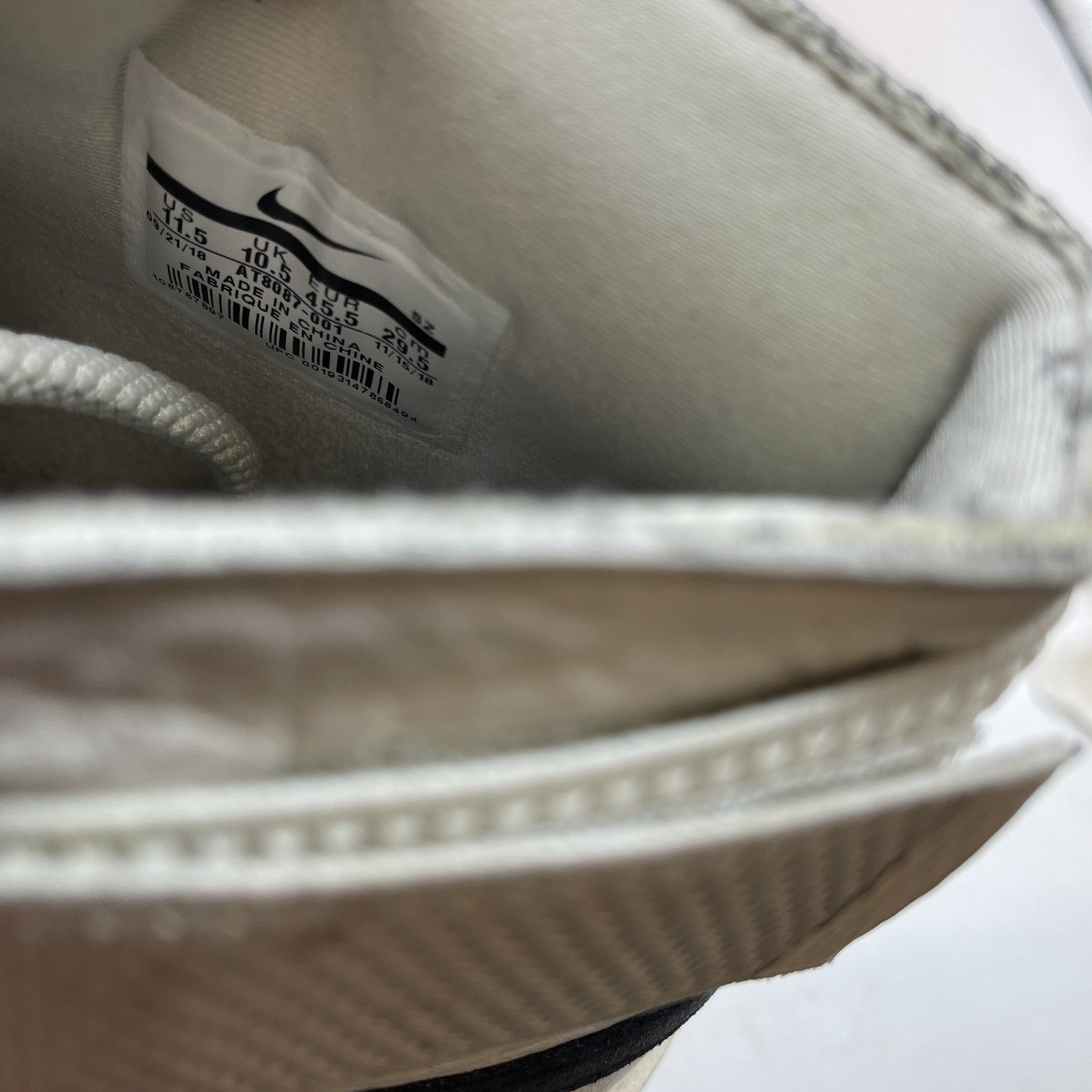 Size 11.5 - Nike Air Fear Of God Moc Pure Platinum (AT8086-001)