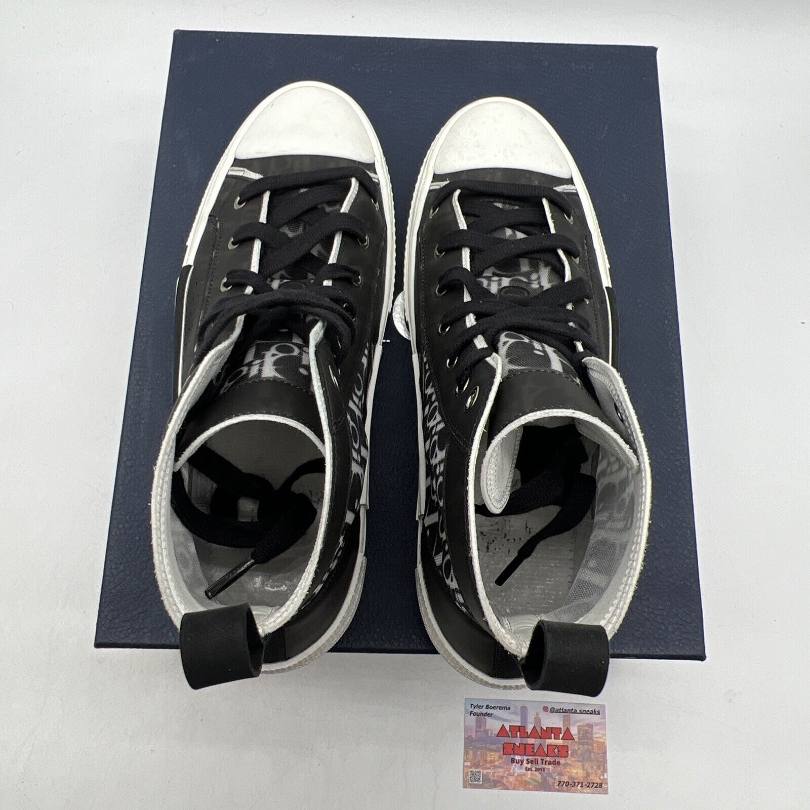 Size 9 - Dior B23 High Dior Oblique Black White (3SH118YJP)