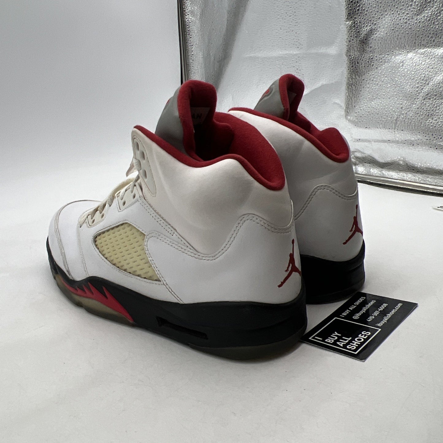 Size 10.5 - Air Jordan 5 Retro 2013 White Fire Red (136027-100)