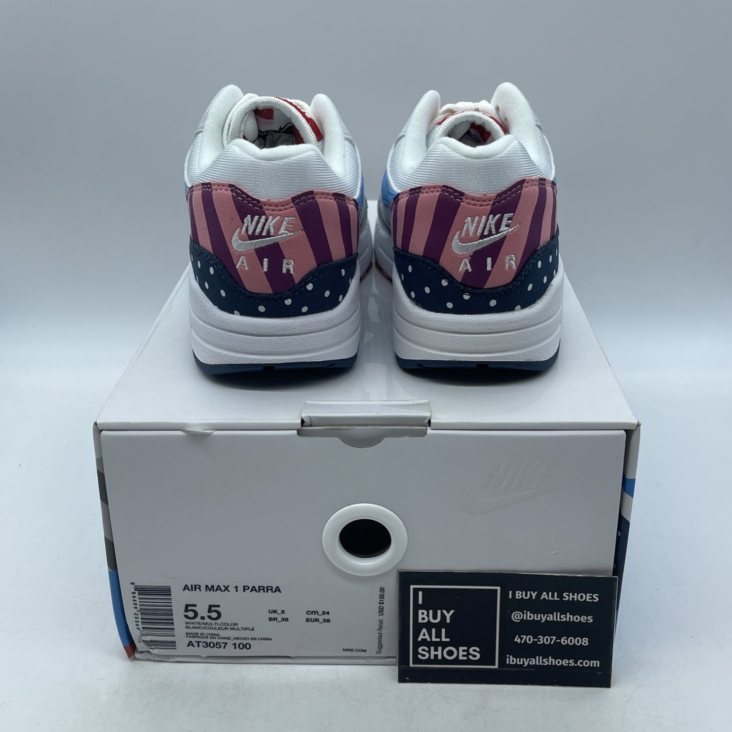 Size 5.5 - Parra x Nike Air Max 1 White (AT3057-100)