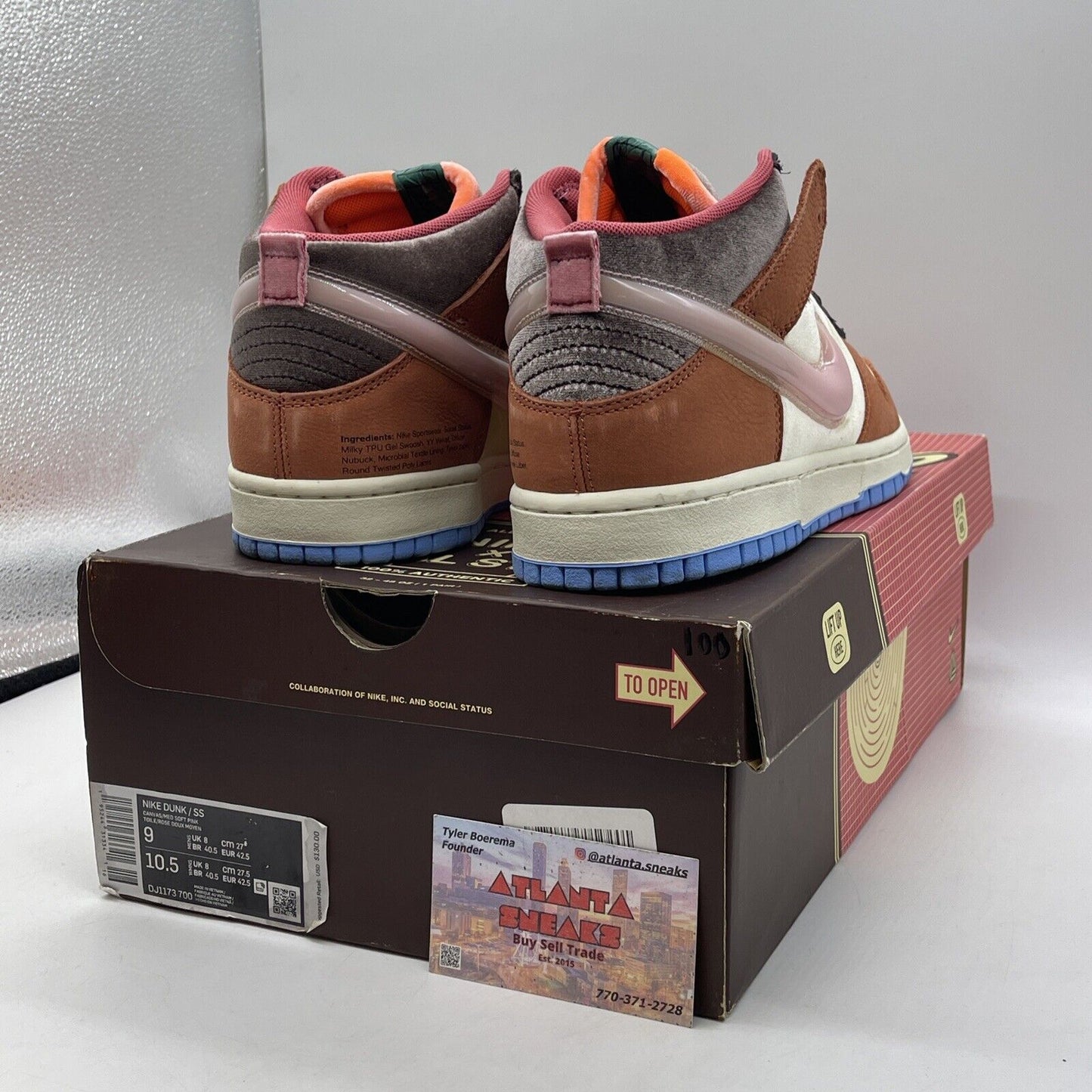 Size 9 - Nike Social Status x Dunk Mid Chocolate Milk Suede Leather (DJ1173-700)