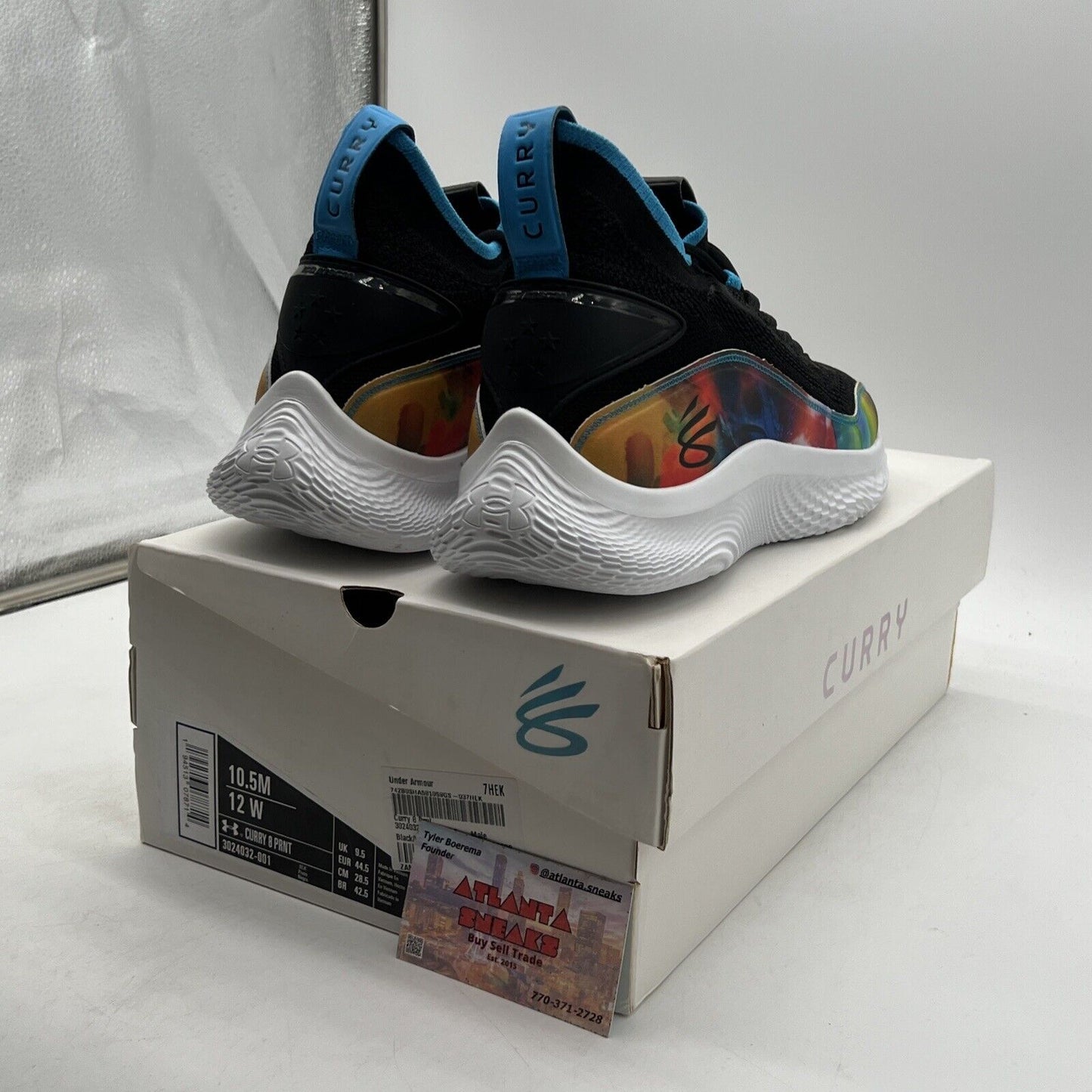 Size 10.5 - Under Armour Curry 8 Tie Dye Black (3024032-001)
