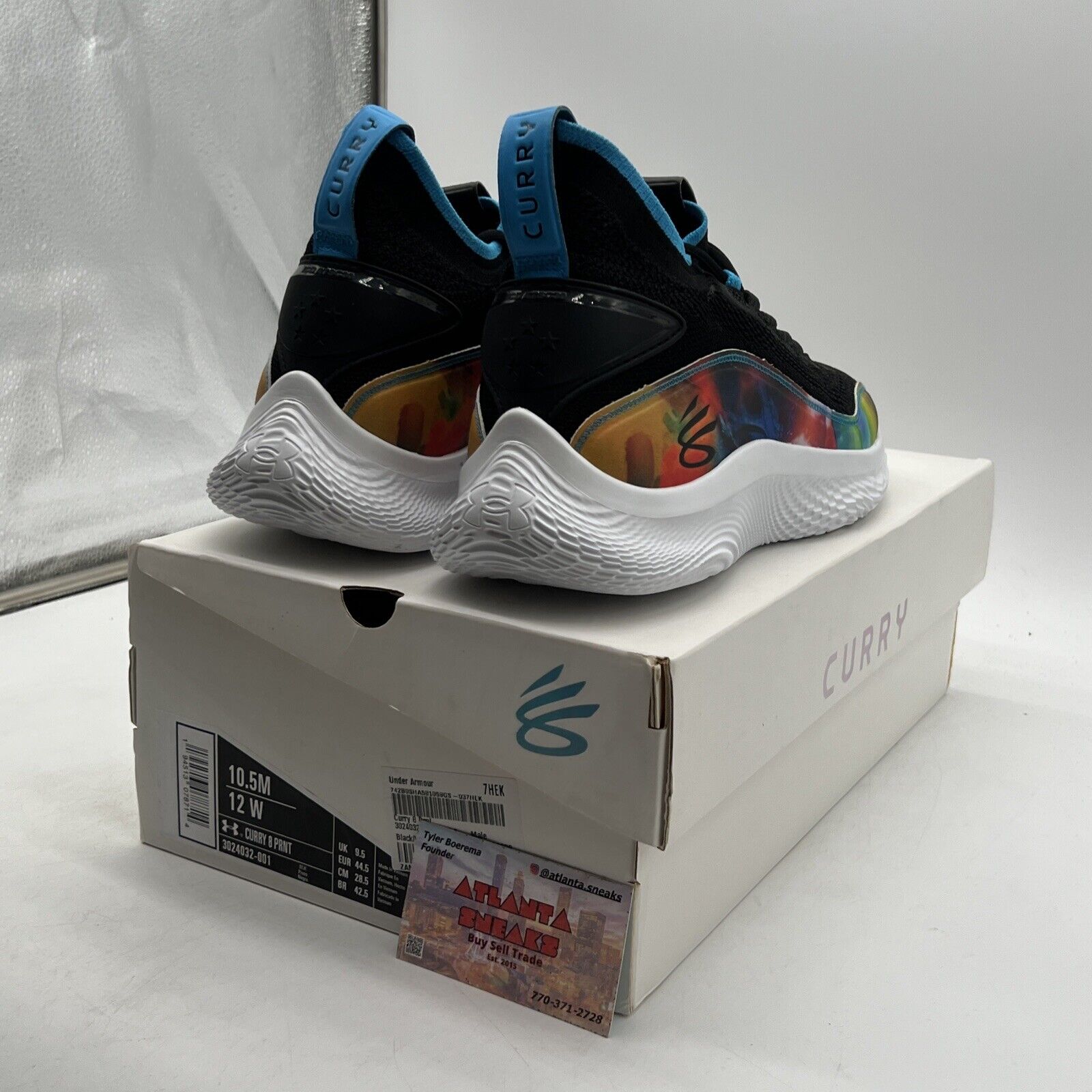 Size 10.5 - Under Armour Curry 8 Tie Dye Black (3024032-001)