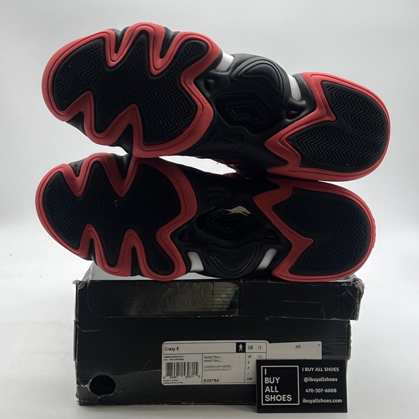 Size 13 - adidas Crazy 8 Retro Red White Black (G20784)