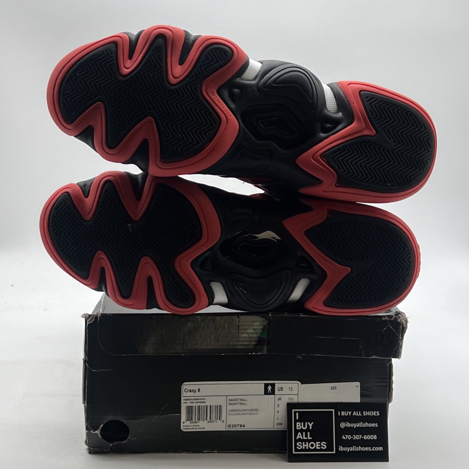 Size 13 - adidas Crazy 8 Retro Red White Black (G20784)