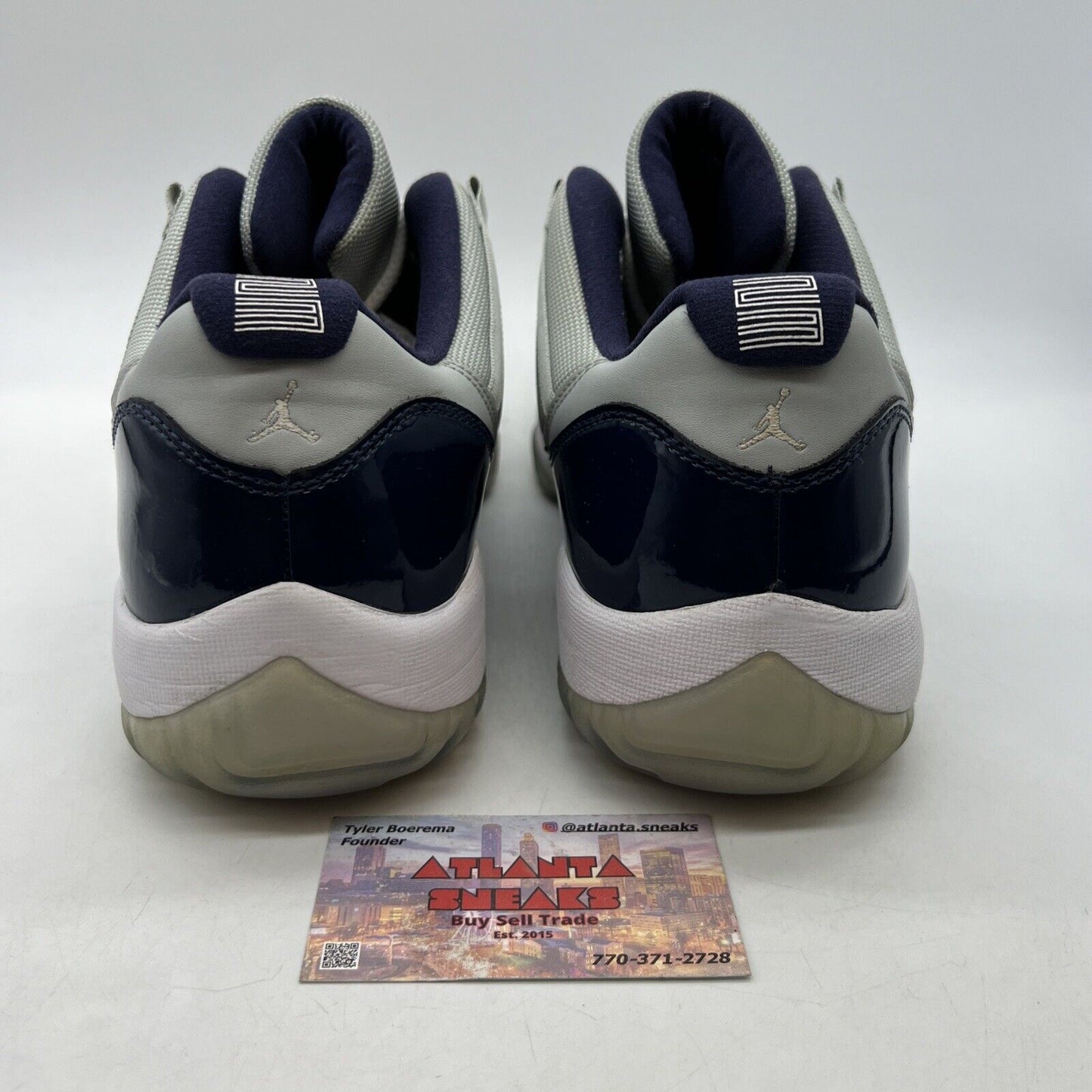 Size 13 - Air Jordan 11 Retro Low Georgetown Navy Grey White Leather 528895-007