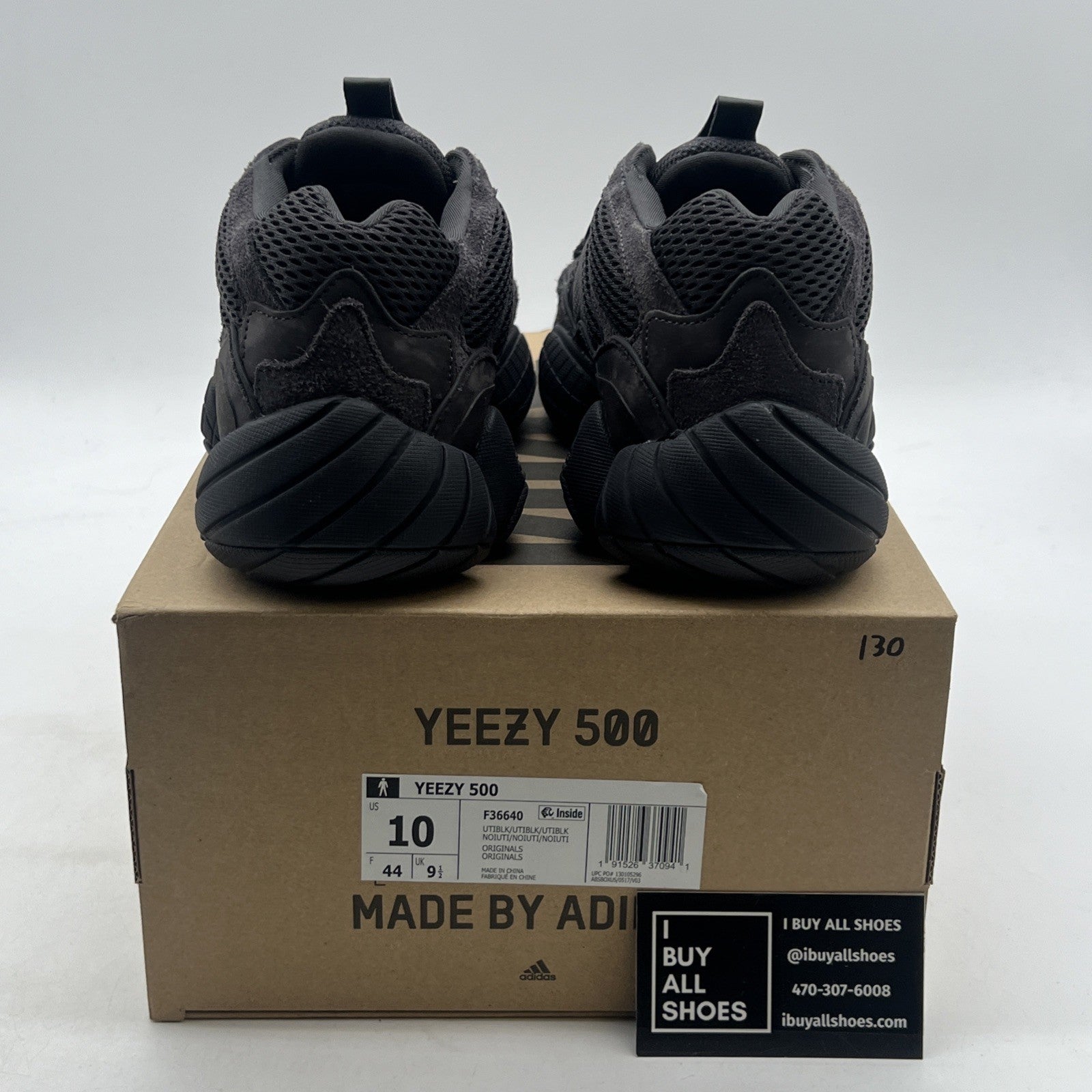 Size 10 - adidas Yeezy 500 Low Utility Black (F36640)