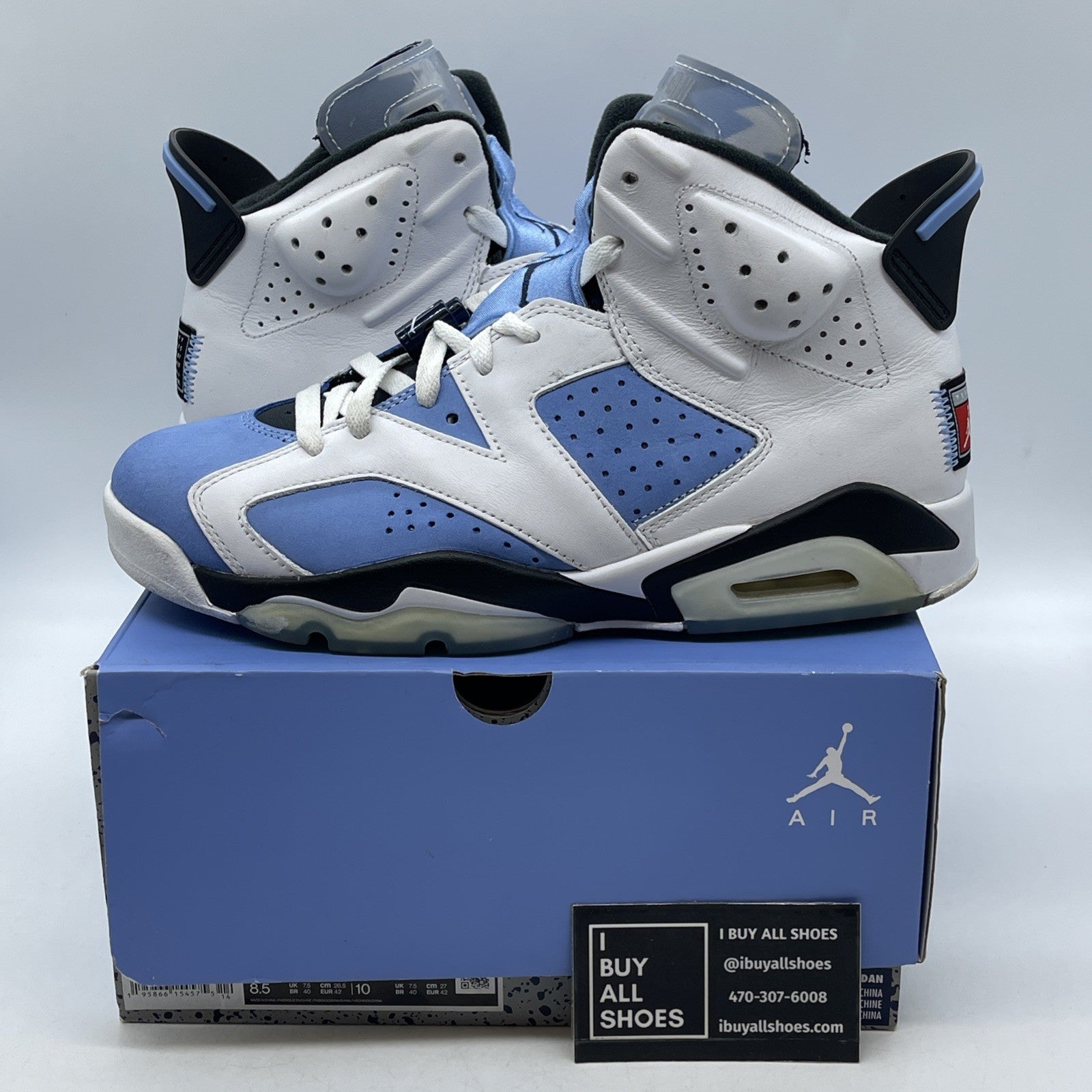 Size 8 - Jordan 6 Retro Mid UNC Home