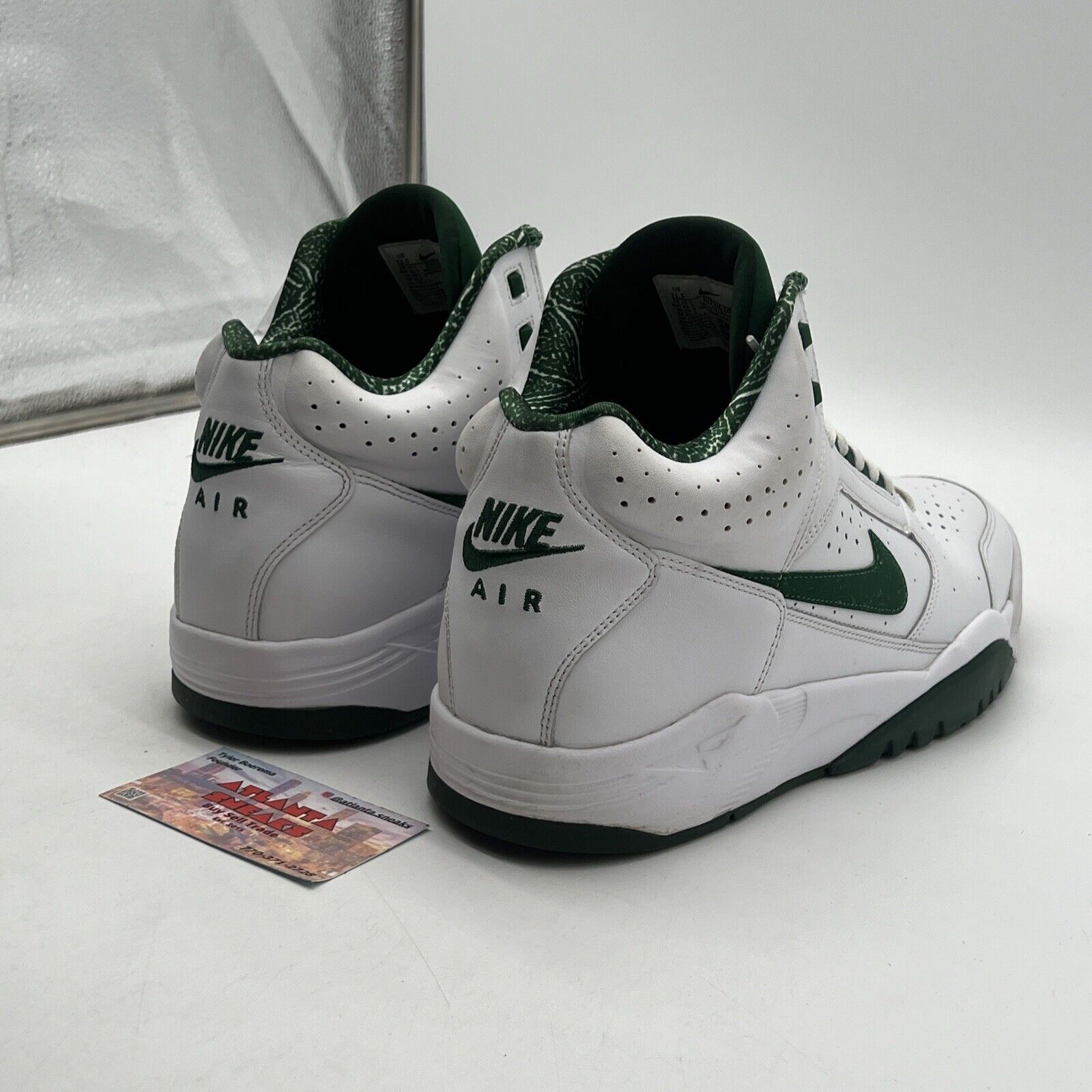 Size 11.5 - Nike Air Flight Lite Mid White Gorge Green Leather (DJ2518-103)