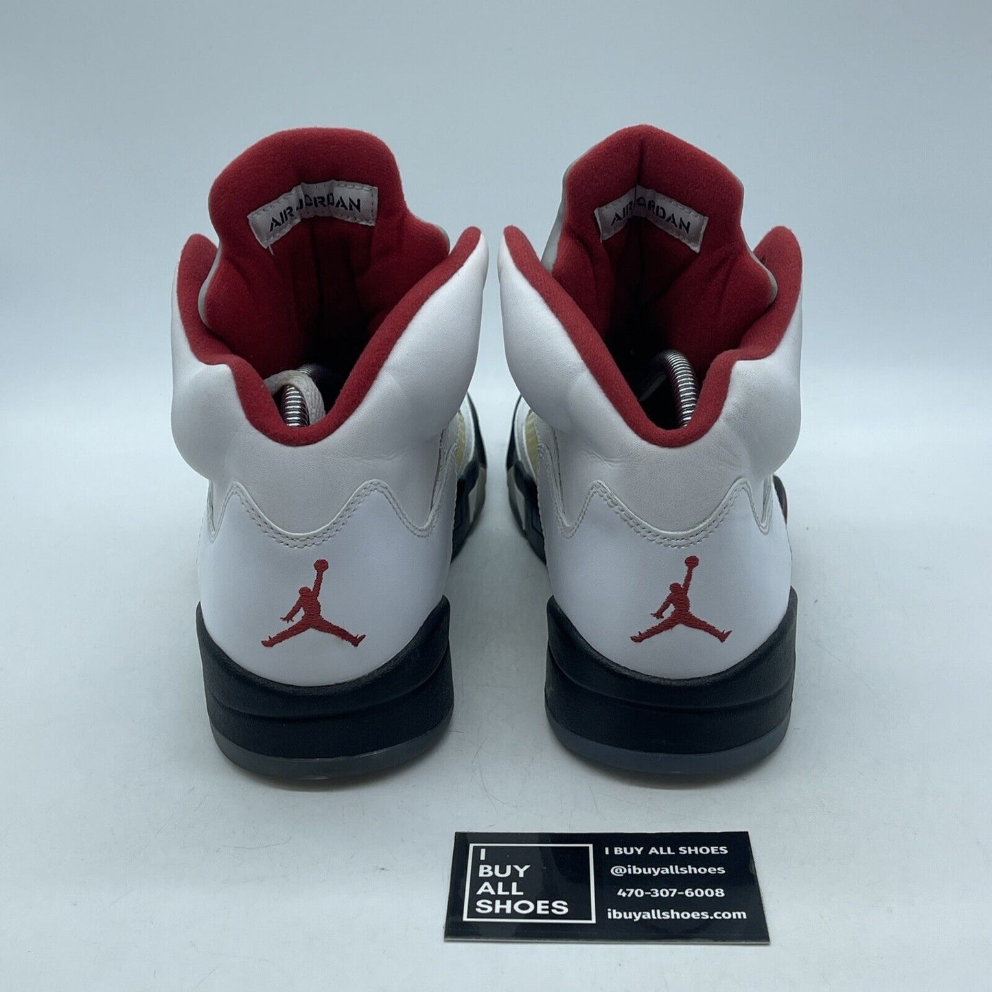 Size 9.5 - Air Jordan 5 Retro 2013 Fire Red White Black Leather (136027-100)
