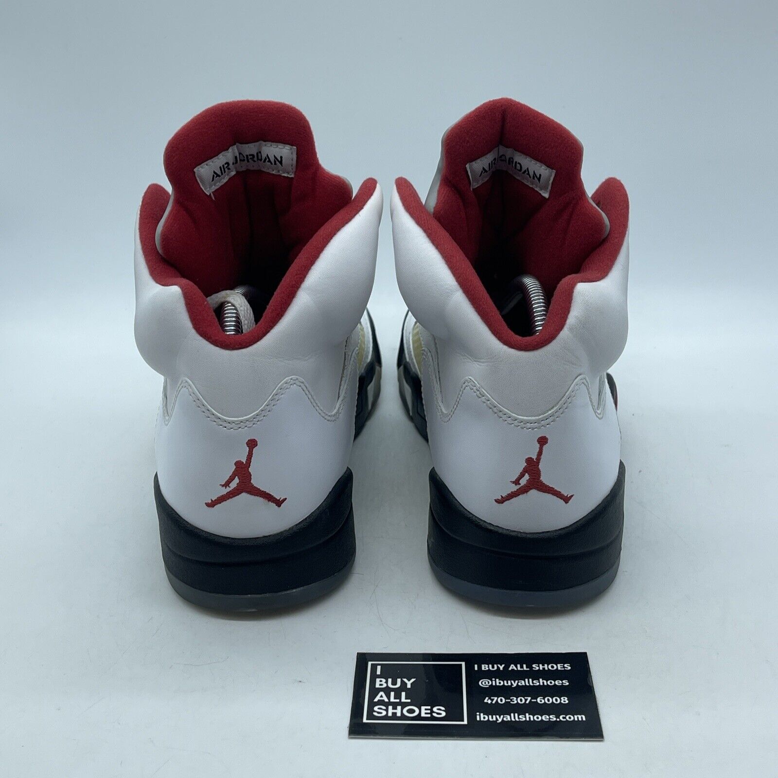 Size 9.5 - Air Jordan 5 Retro 2013 Fire Red White Black Leather (136027-100)