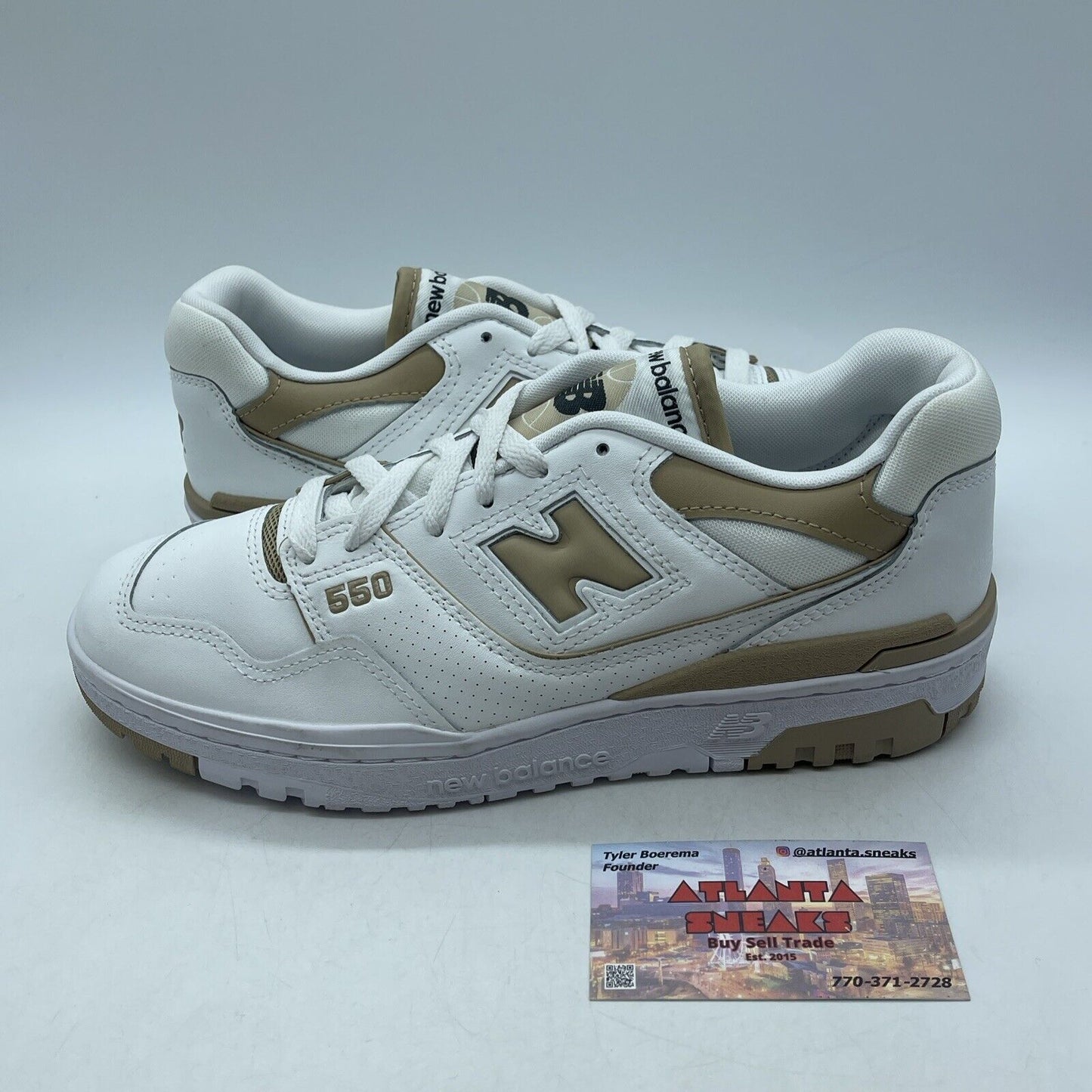 Size 9.5W - New Balance 550 White Incense White Brown Leather (BBW550BT)