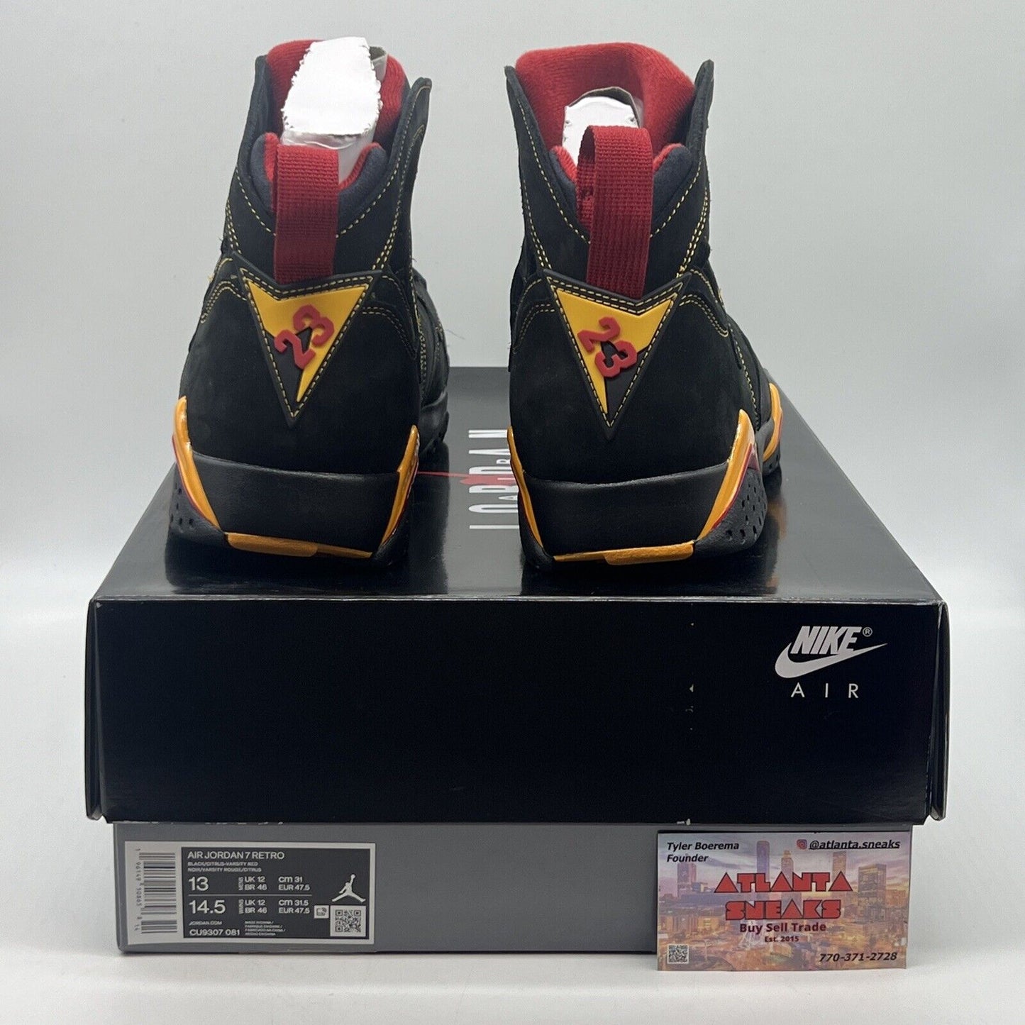 Size 13 - Jordan 7 Retro Citrus Brand New Of All Black Red