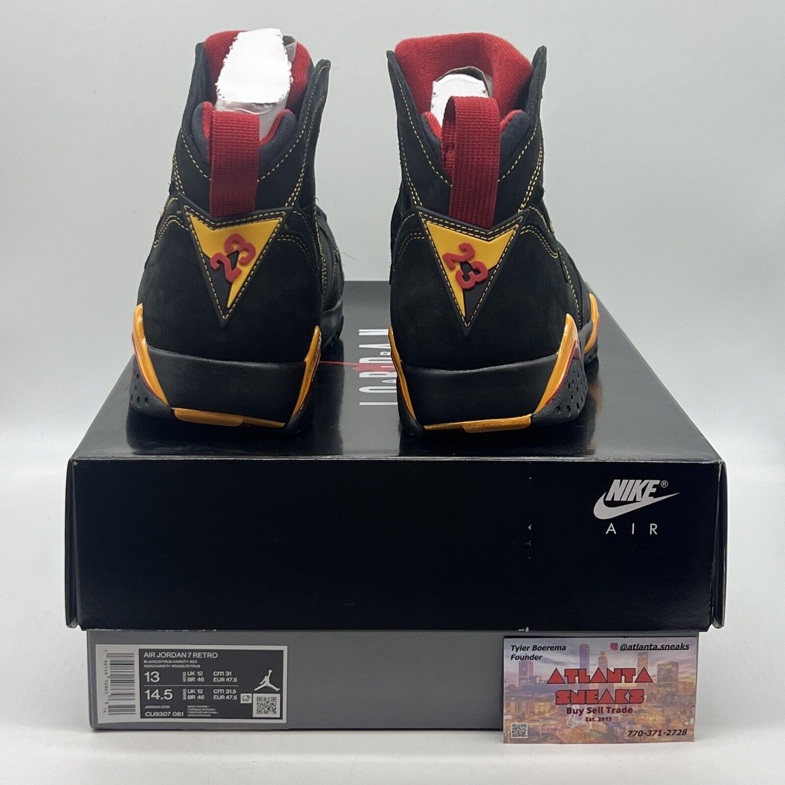 Size 13 - Jordan 7 Retro Citrus Brand New Of All Black Red