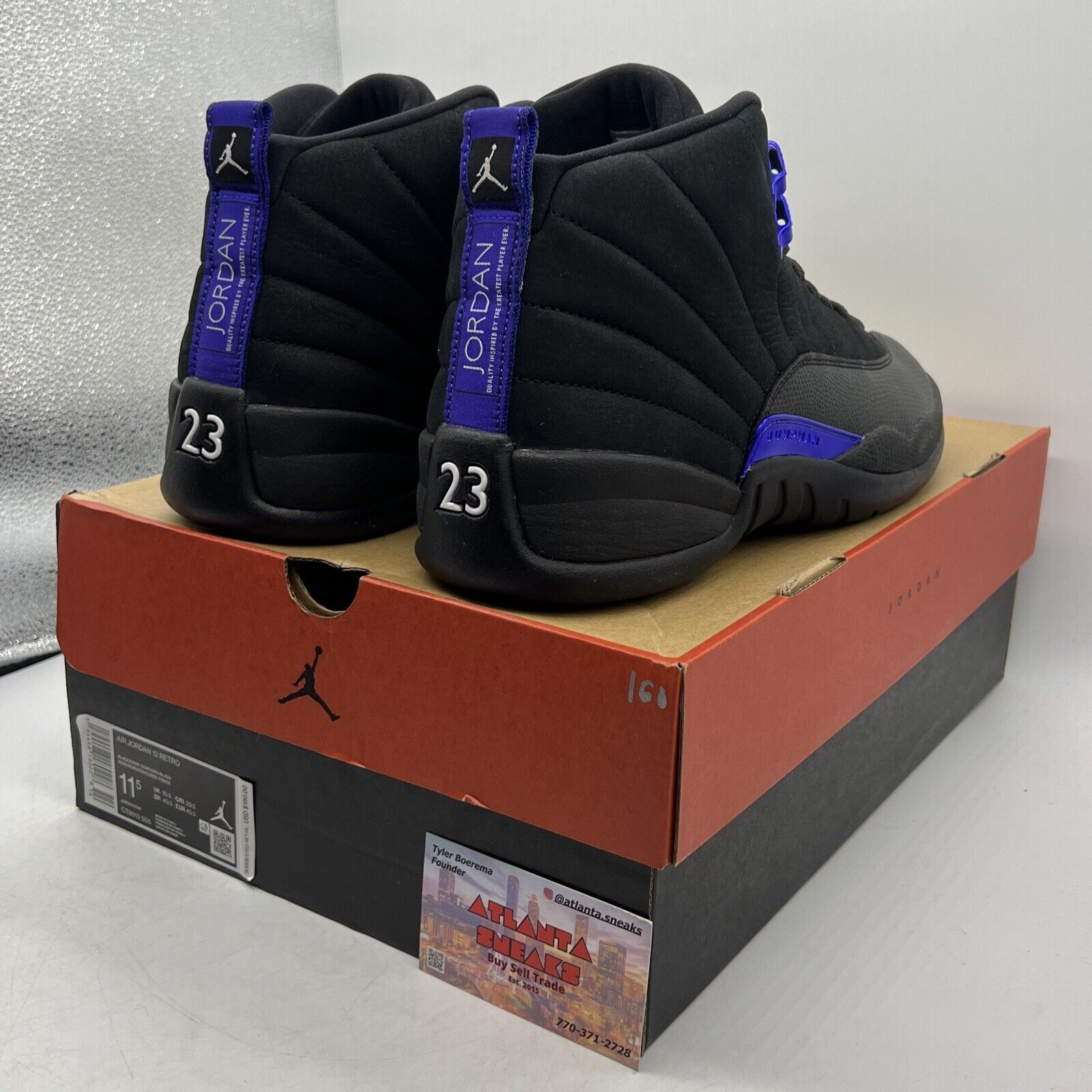 Size 11.5 - Air Jordan 12 Retro Dark Concord Black Suede Purple (CT8013-005)