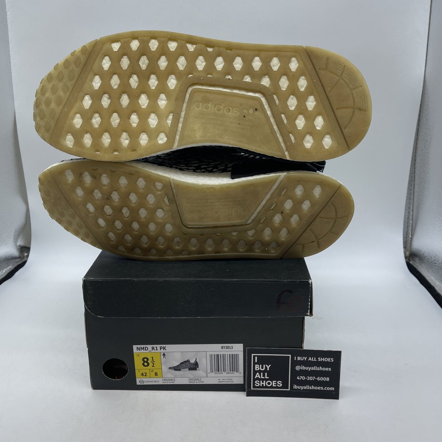 Size 8.5 - Adidas NMD_R1 Primeknit Zebra (BY3013)