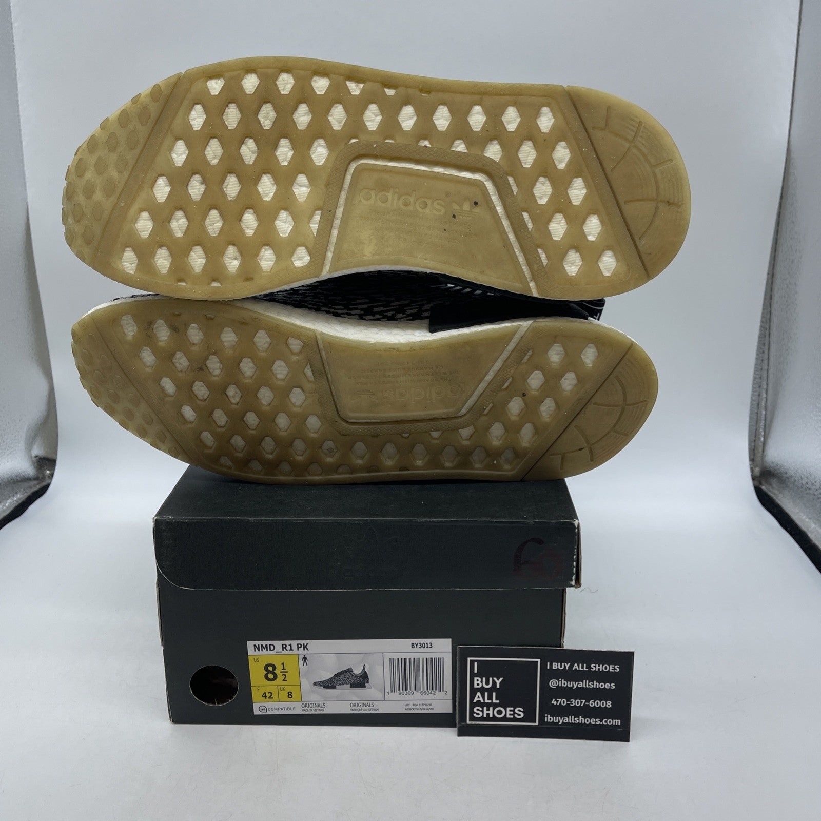 Size 8.5 - Adidas NMD_R1 Primeknit Zebra (BY3013)
