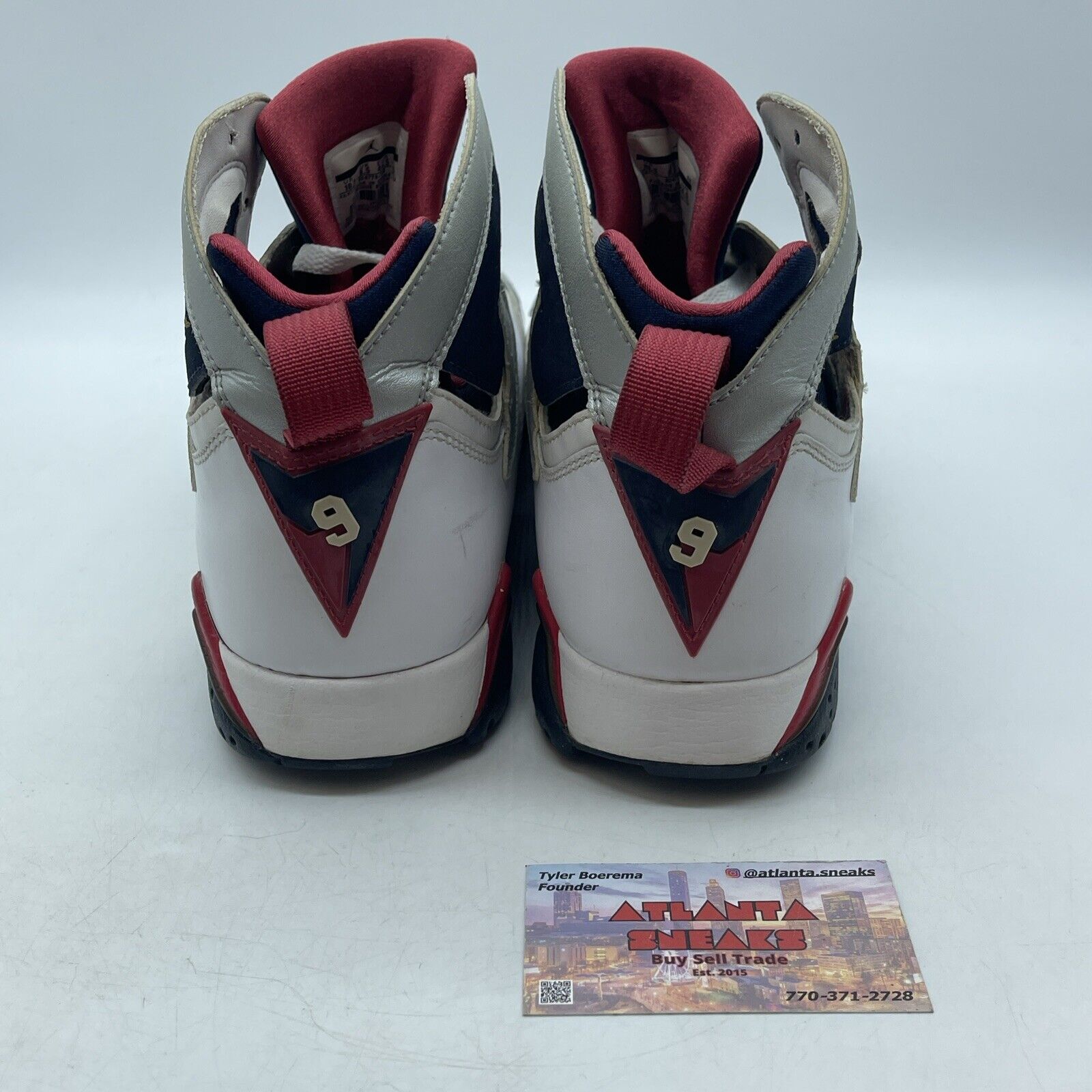 Size 10 - Air Jordan 7 Retro 2012 Olympic Black White Red Gold (304775-135)