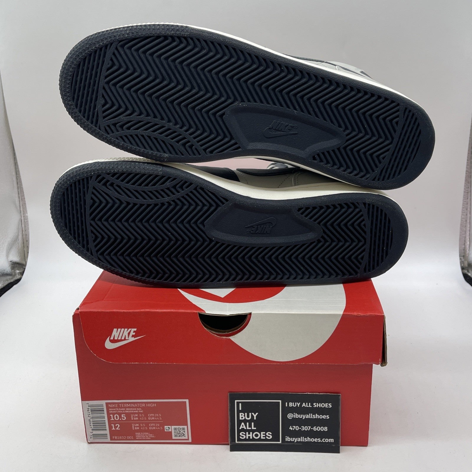 Size 10.5 - Nike Terminator High Georgetown Grey Blue Leather (FB1832-001)