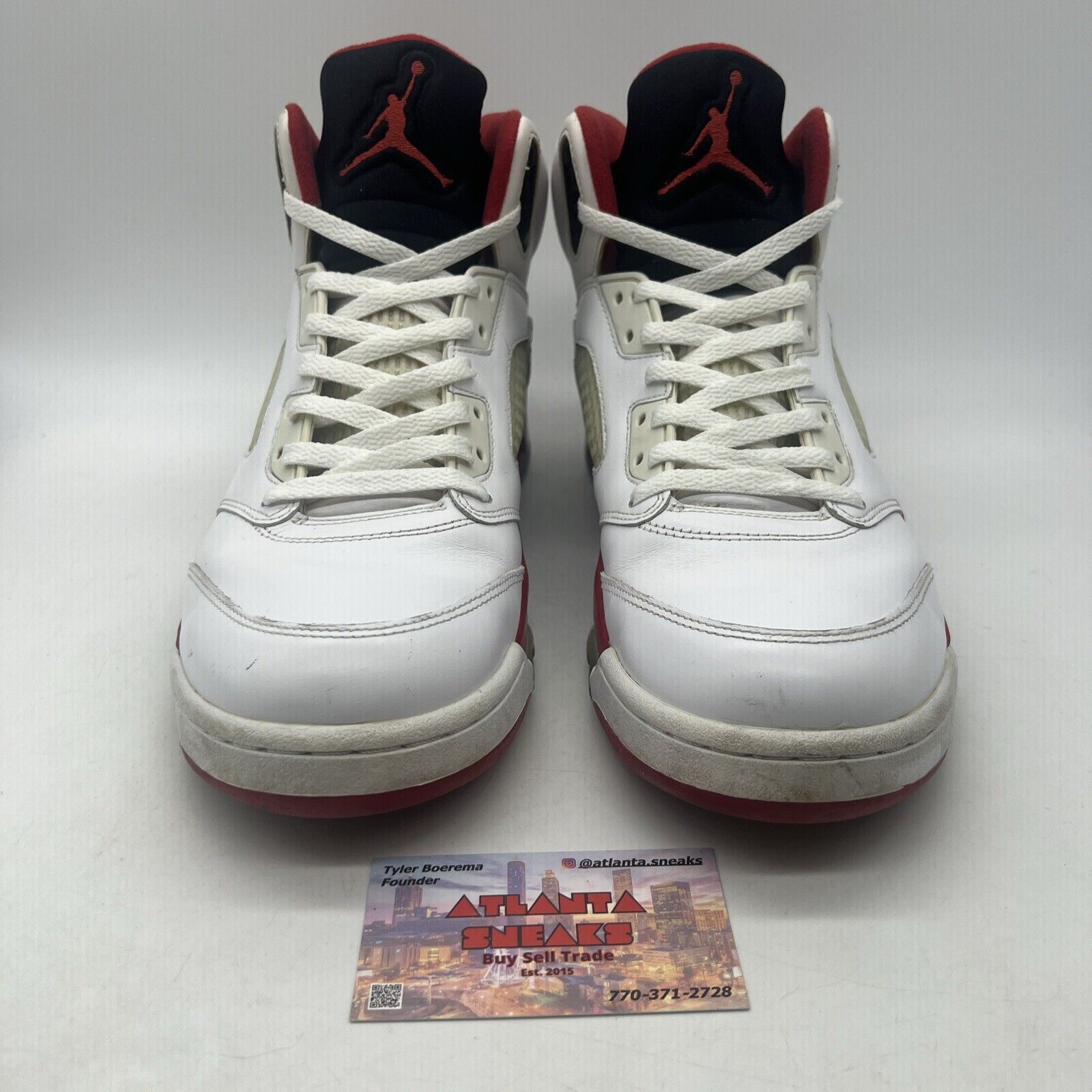 Size 11.5 - Air Jordan 5 Retro 2013 Fire Red White Black Red Leather 136027-120