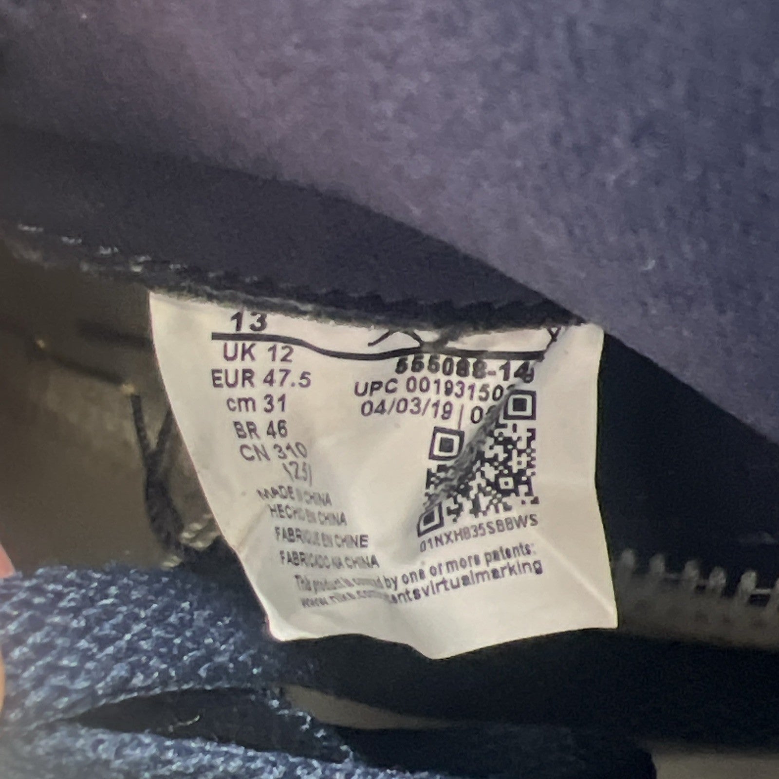 Size 13 - Air Jordan 1 Retro OG High Obsidian UNC 2019 (555088-140)