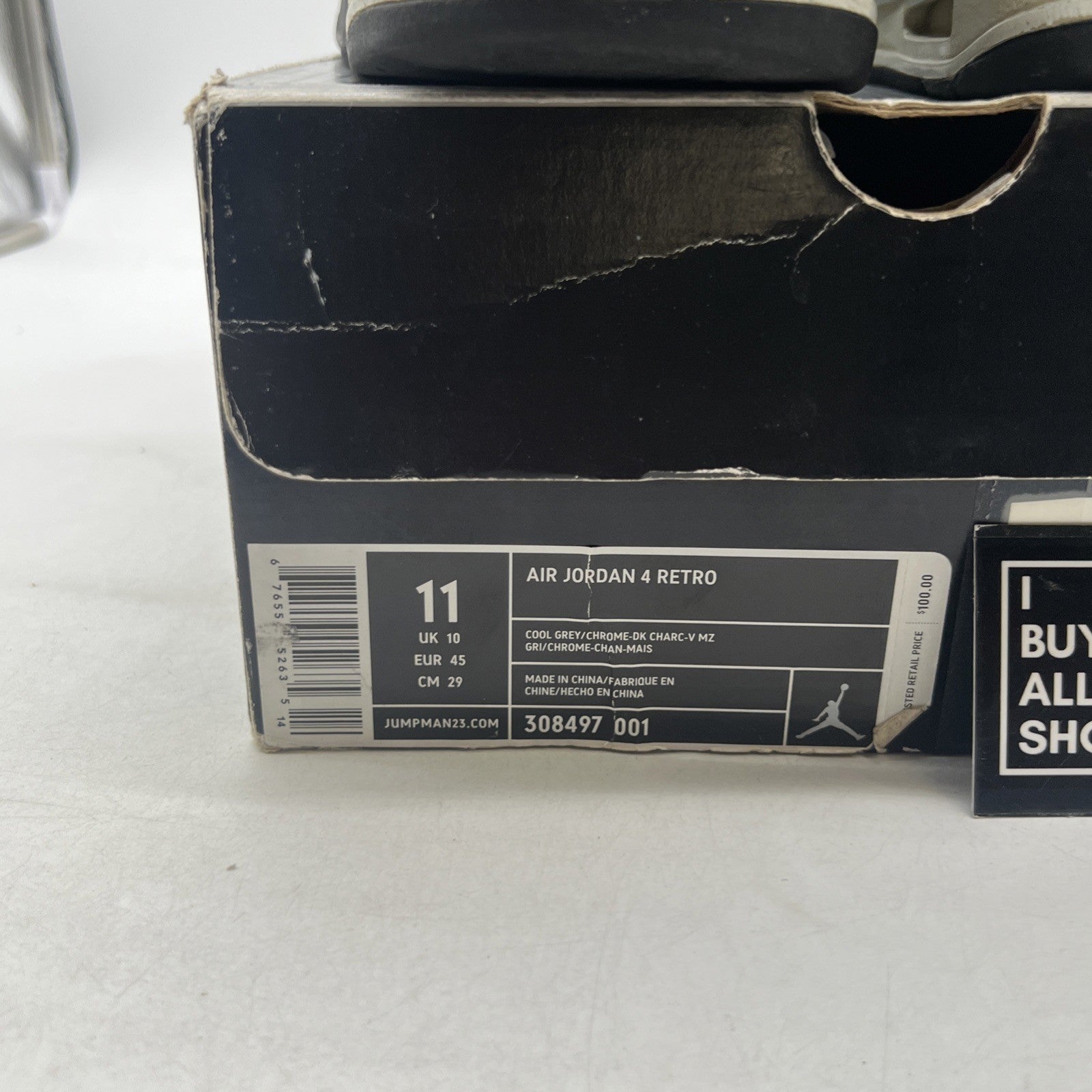 Size 11 - Air Jordan 4 Retro 2004 Cool Grey (308497-001)
