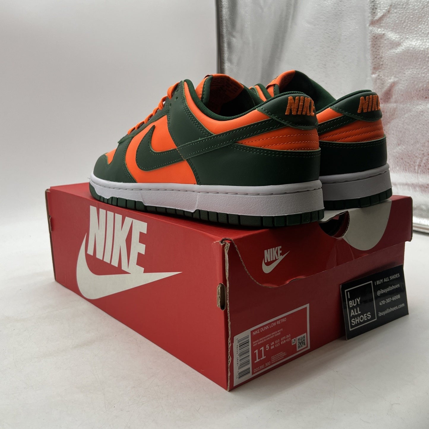 Size 11.5 - Nike Dunk Low Miami Hurricanes (DD1391-300)