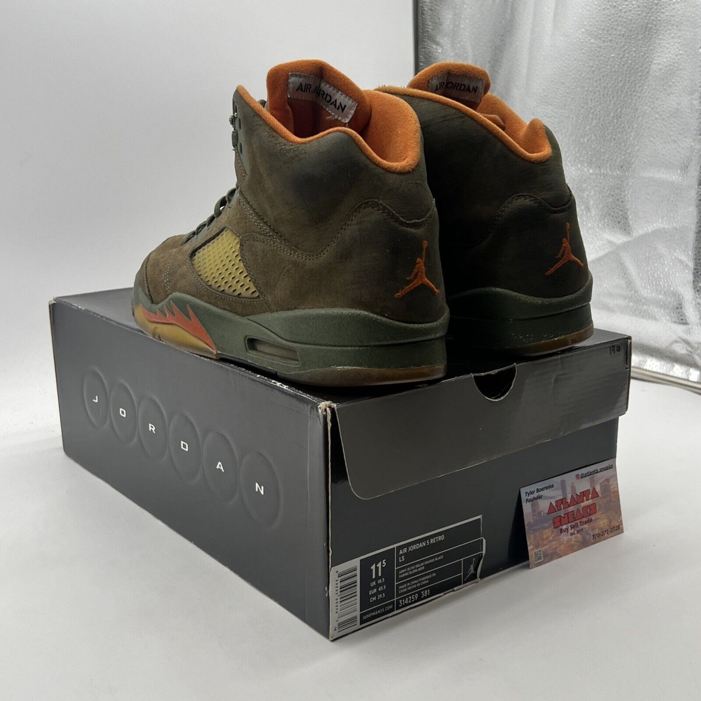 Size 11.5 - Air Jordan 5 Retro LS Olive (314259-381)