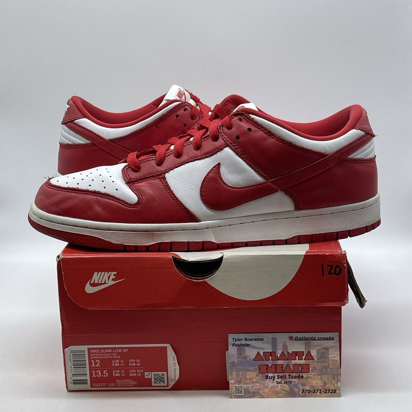 Size 12 - Nike Dunk Retro SP Low St. John's White Red Leather (CU1727-100)