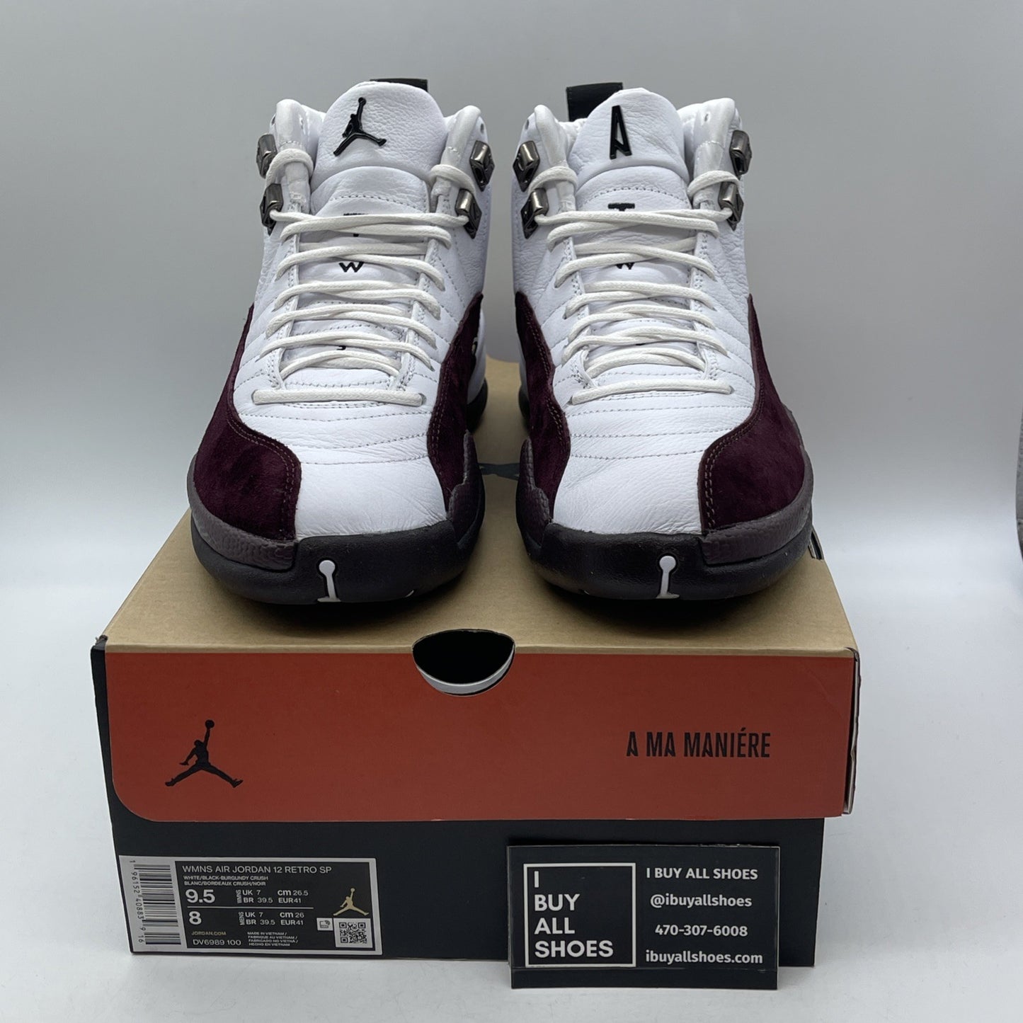 Size 9.5W - Jordan 12 Retro SP x A Ma Maniere Mid White Suede (DV6989-100)