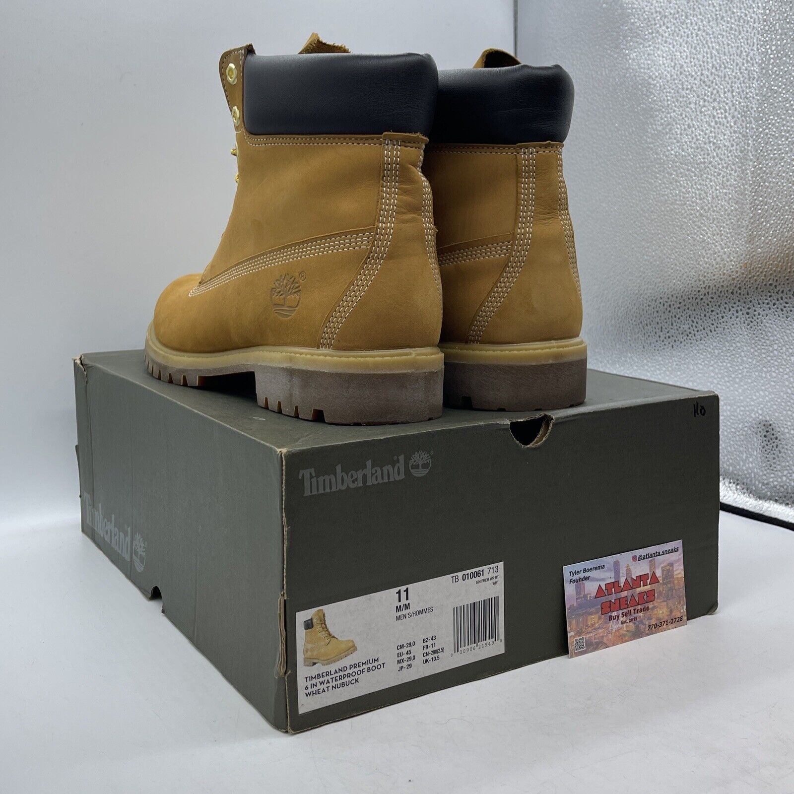 Size 11 - Timberland Men's 6 Inch Premium Waterproof Boots Wheat (TB010061-713)