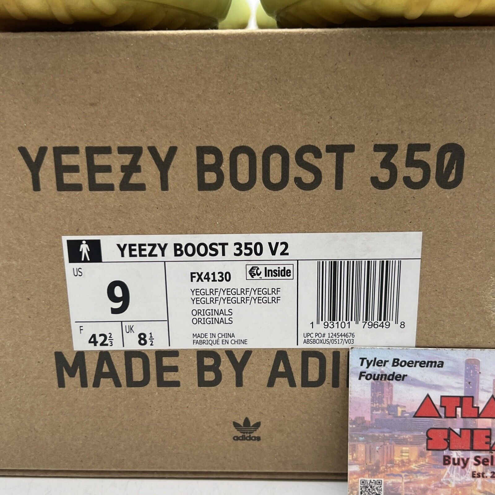 Size 9 - Adidas Yeezy Boost 350 V2 Yeezreel Black Yellow (FX4130)