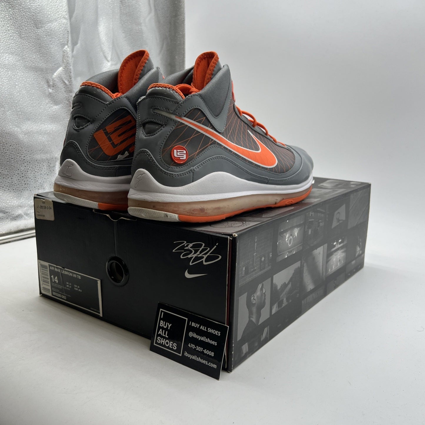 Size 14 - Nike Air Max LeBron 7 TB Orange Blaze (393320-003)