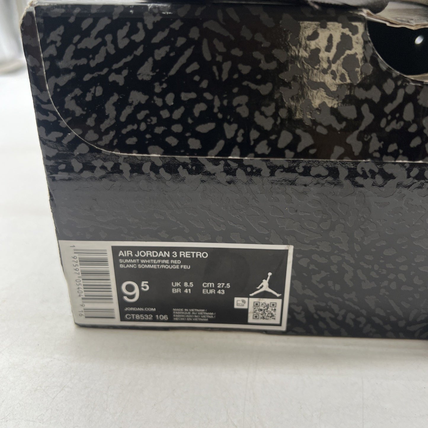 Size 9.5 - Air Jordan 3 Retro Cement Grey (CT8532-106)