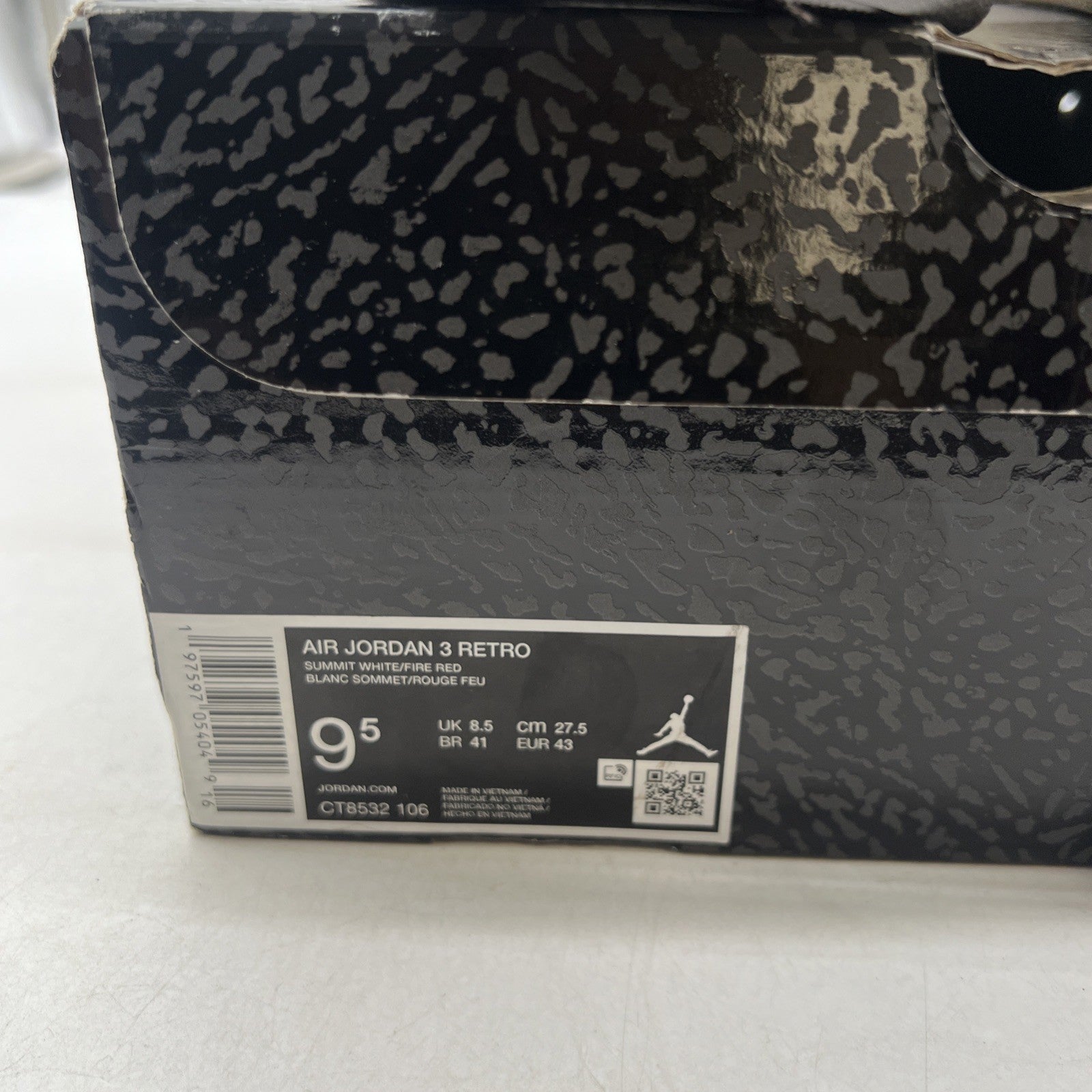 Size 9.5 - Air Jordan 3 Retro Cement Grey (CT8532-106)