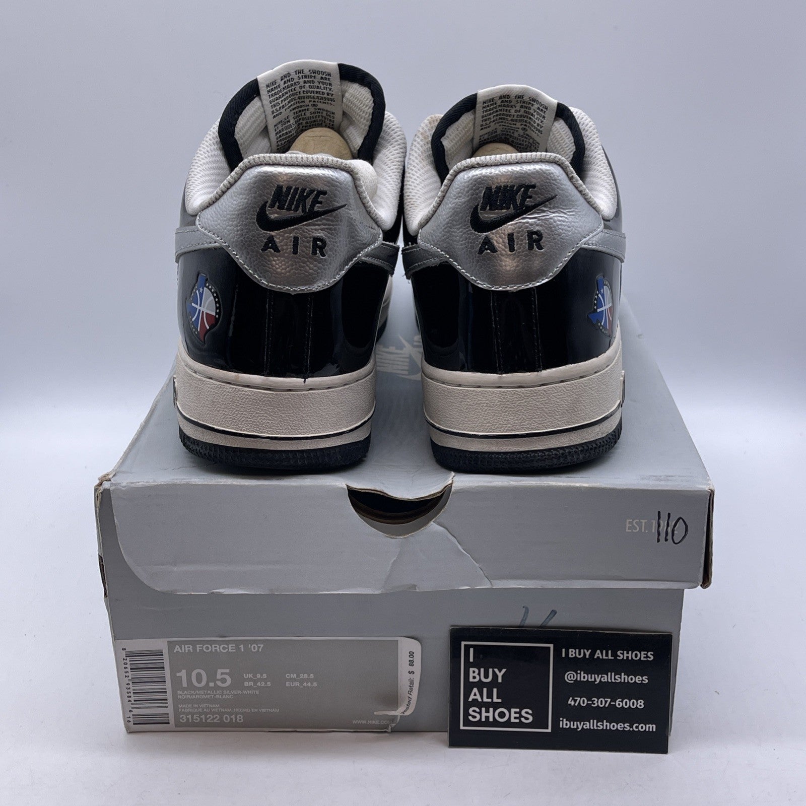 Size 10.5 - Nike Air Force 1 '07 All-Star 2011 Dallas Leather (315122-018)