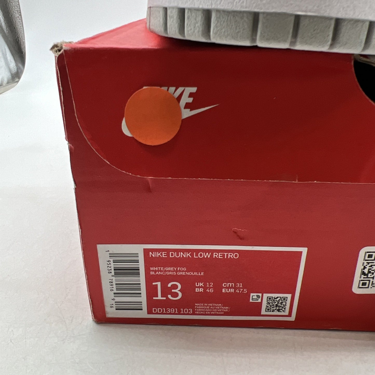 Size 13 - Nike Dunk Low Grey Fog (DD1391-103)