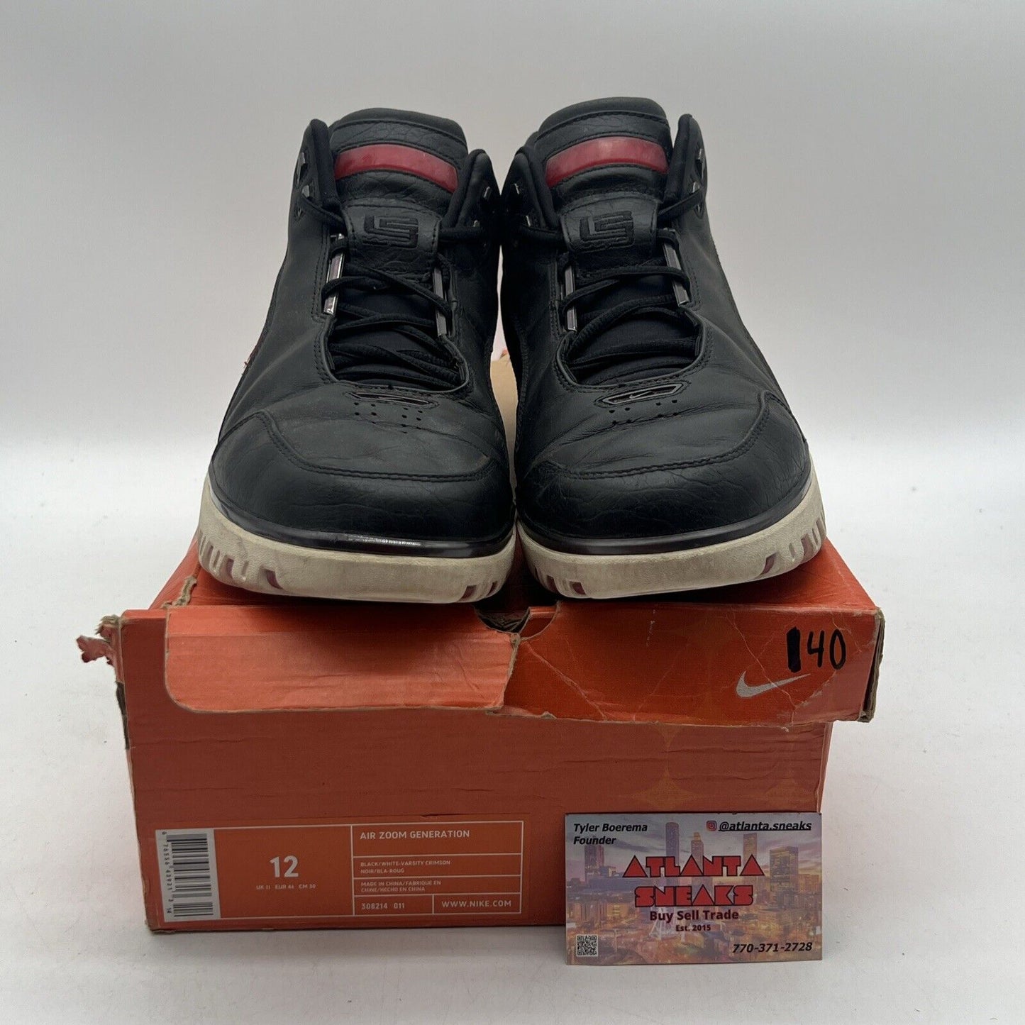 Size 12 - Nike Air Zoom Generation 2004 King's Rook Black Red White (308214-011)