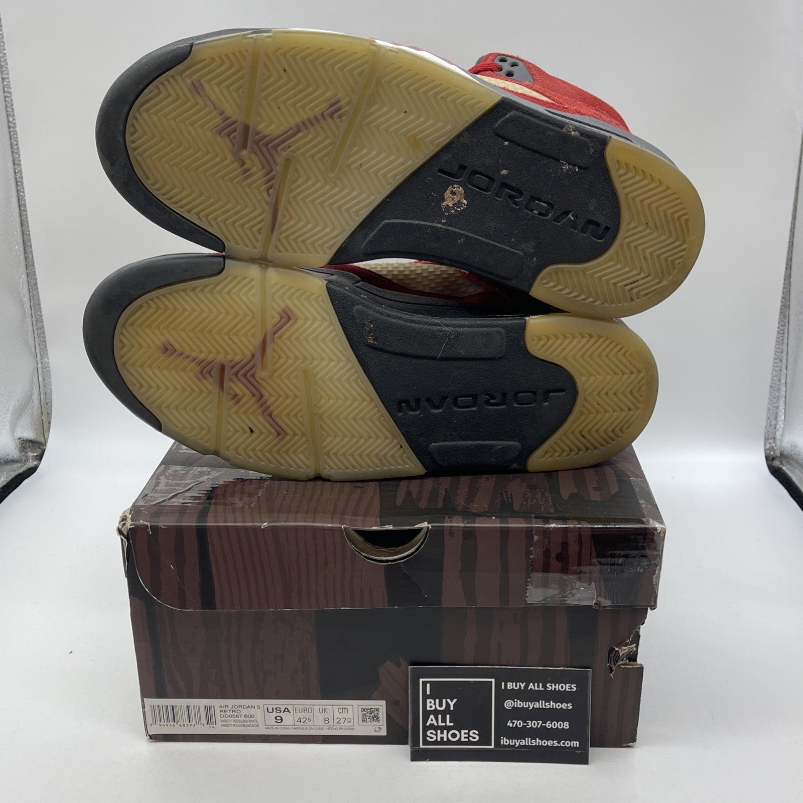 Size 9 - Jordan 5 Retro Mid Raging Bull Red Black Suede (DD0587-600)